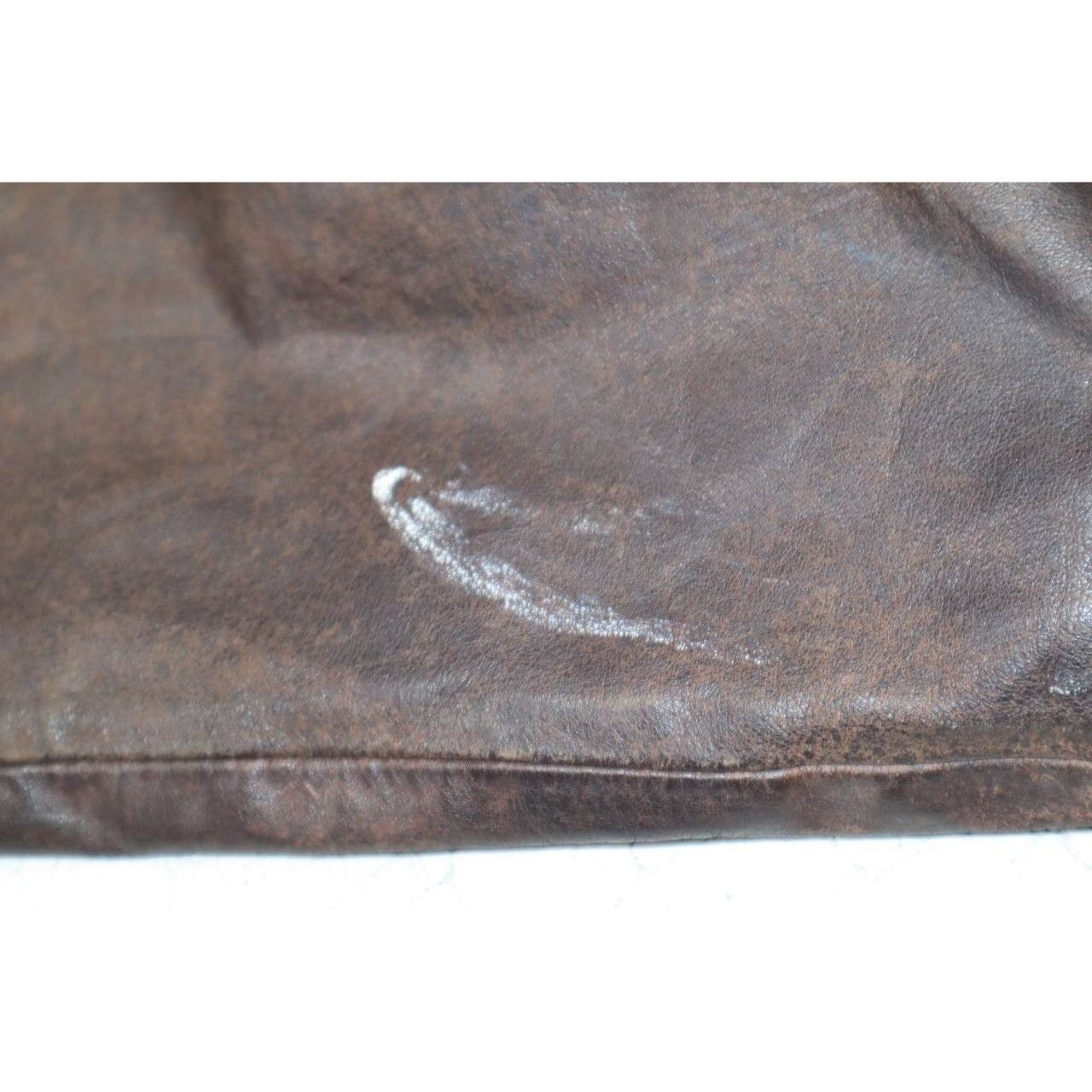 Vintage Vtg 70s Raffaelo Brown Leather Flight Bomber Jacket Sz 46 Size US L / EU 52-54 / 3 - 20 Thumbnail