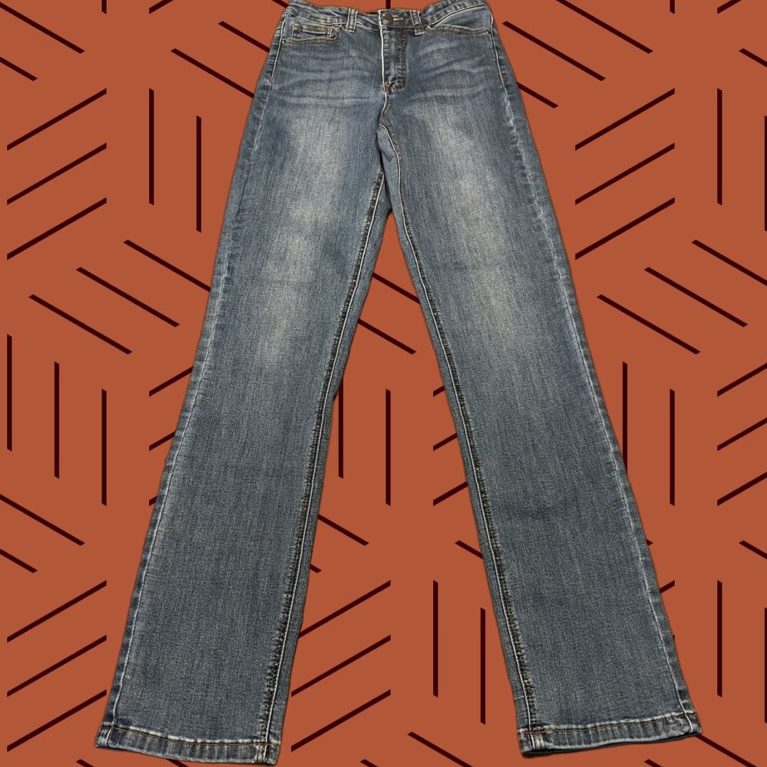 Vintage Long Tall Sally Jeans Womens 6 Tall Blue Denim High Rise Straight Stretch 25x32 Size 28" / US 6 / IT 42 - 1 Thumbnail