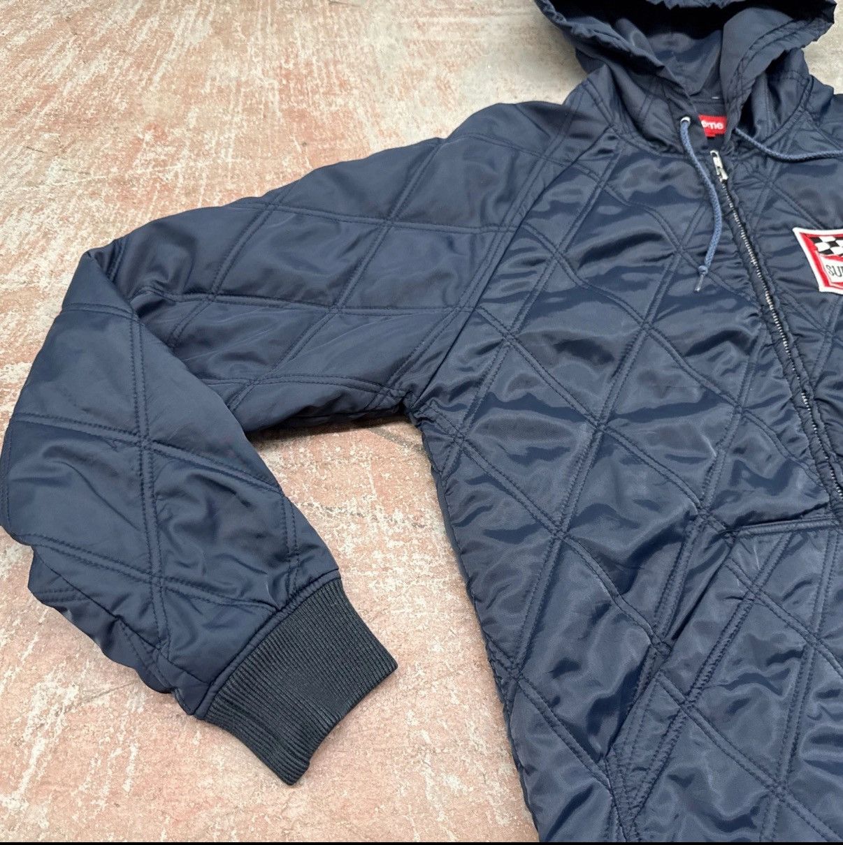 Supreme Supreme Quilted Hooded Jacket Blue M SS13 Checkered Flag OG Size US M / EU 48-50 / 2 - 5 Thumbnail