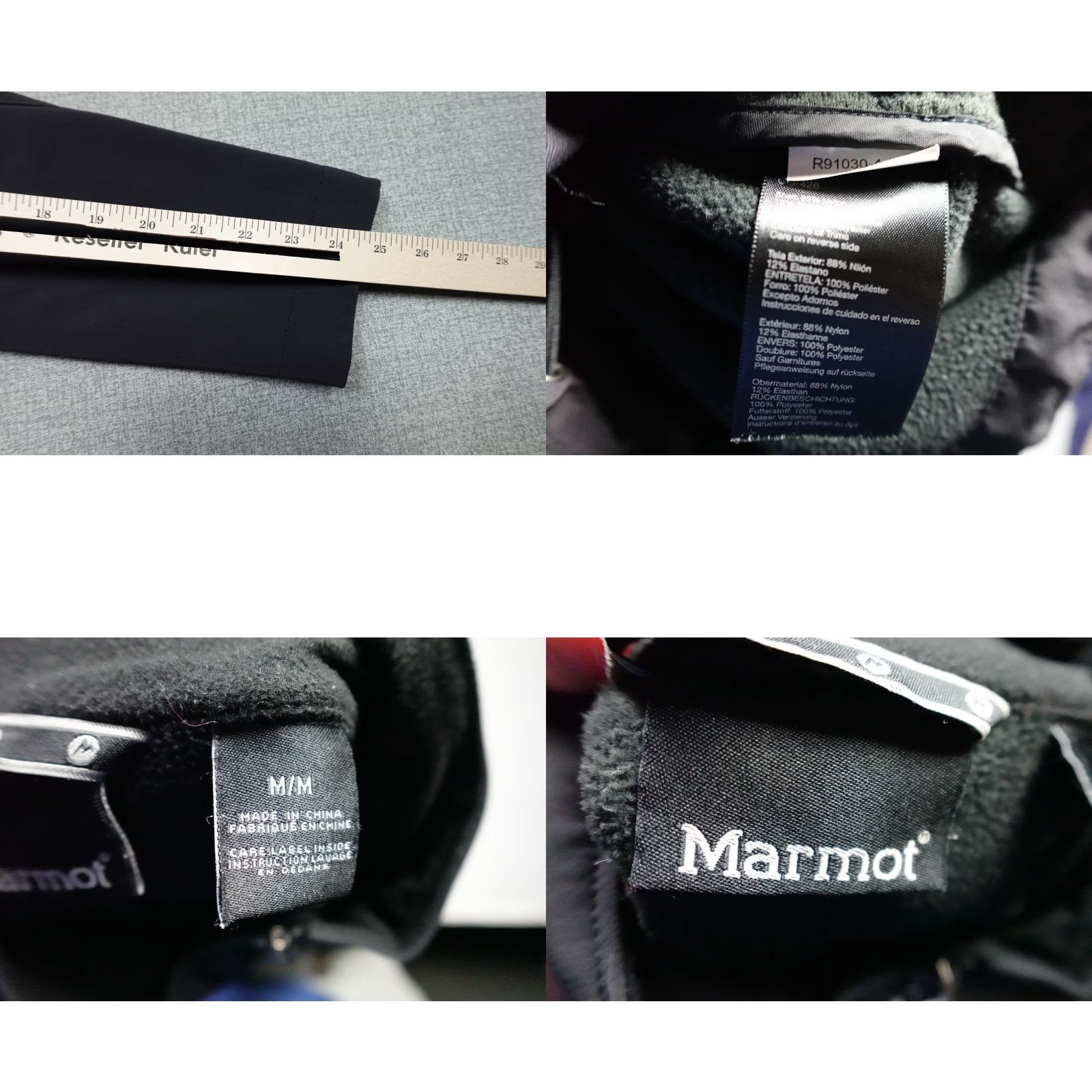 Marmot Marmot Jacket Mens Medium Black Soft Shell Lined Wind Resistant Raincoat Size US M / EU 48-50 / 2 - 8 Thumbnail