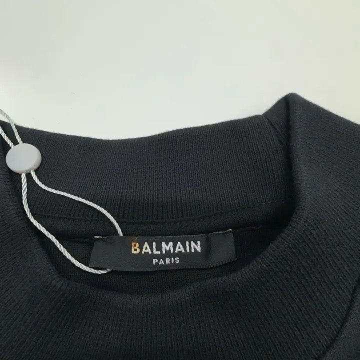 Balmain Balmain Black Logo Short Sleeve T-Shirt -2507 Size M / US 6-8 / IT 42-44 - 4 Thumbnail