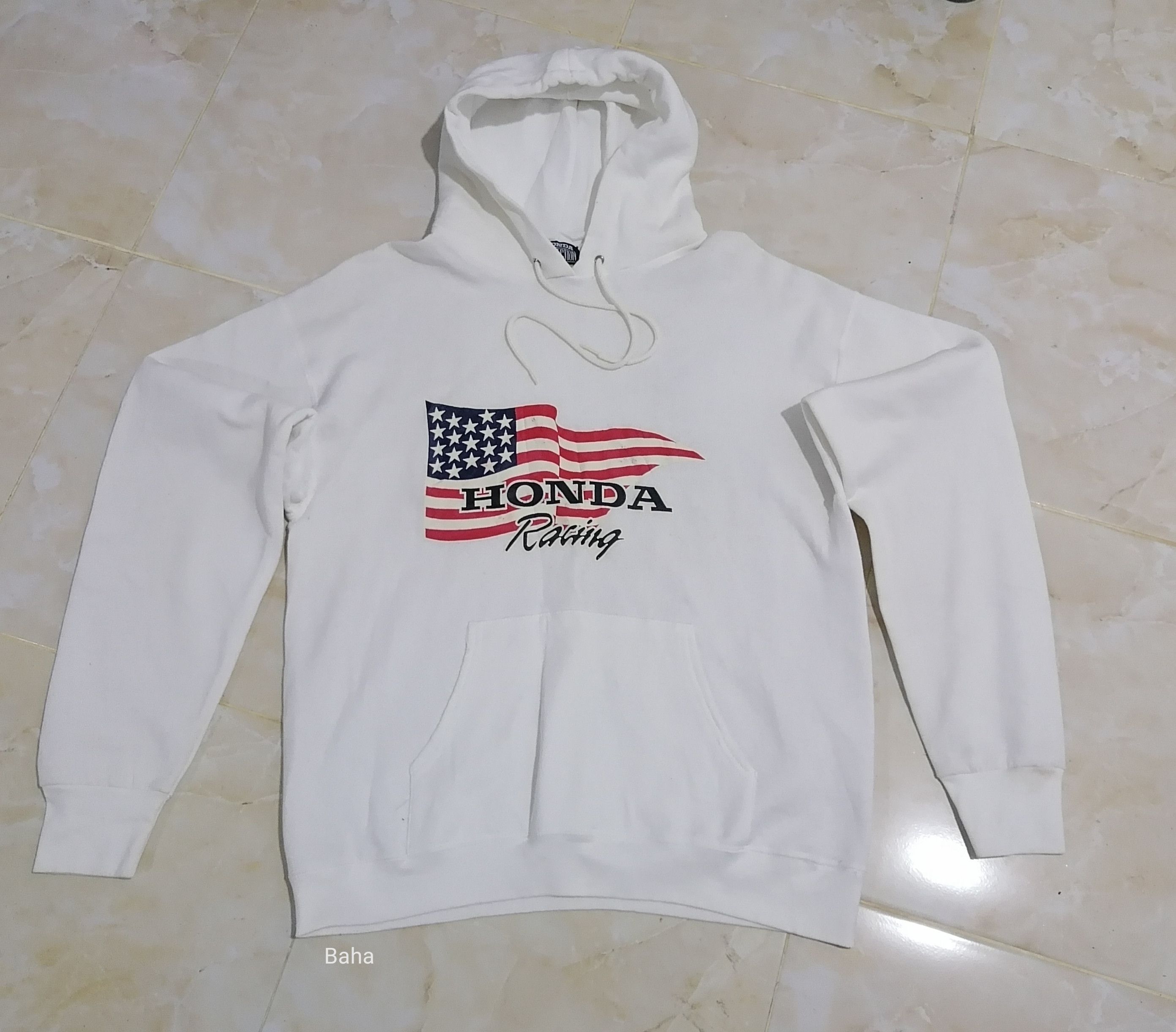 image of Honda Racing Made In Usa White Hoodie, Men's (Size Small)