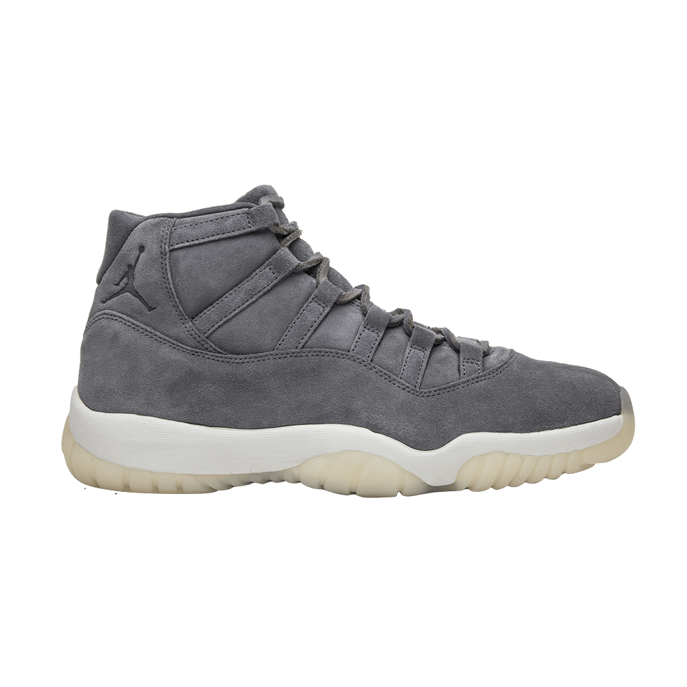image of Air Jordan 11 Retro Premium Grey Suede Shoes, Men's (Size 12)