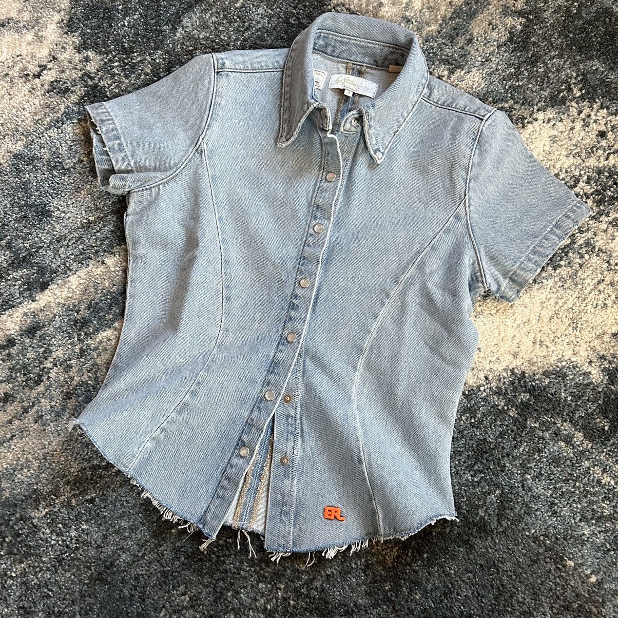 ERL × Levi's LiGHT BLUE STONE WASH FiTTED DENiM SHiRT A53830000 Size M / US 6-8 / IT 42-44 - 14 Thumbnail