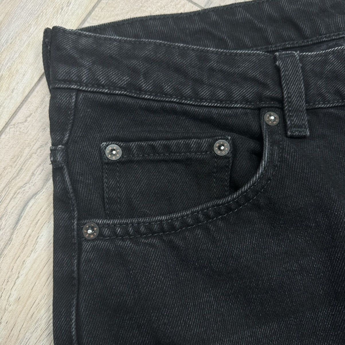 Other Rare Weekday Rowe Extra High Straight Black Denim Jeans Size US 30 / EU 46 - 10 Thumbnail