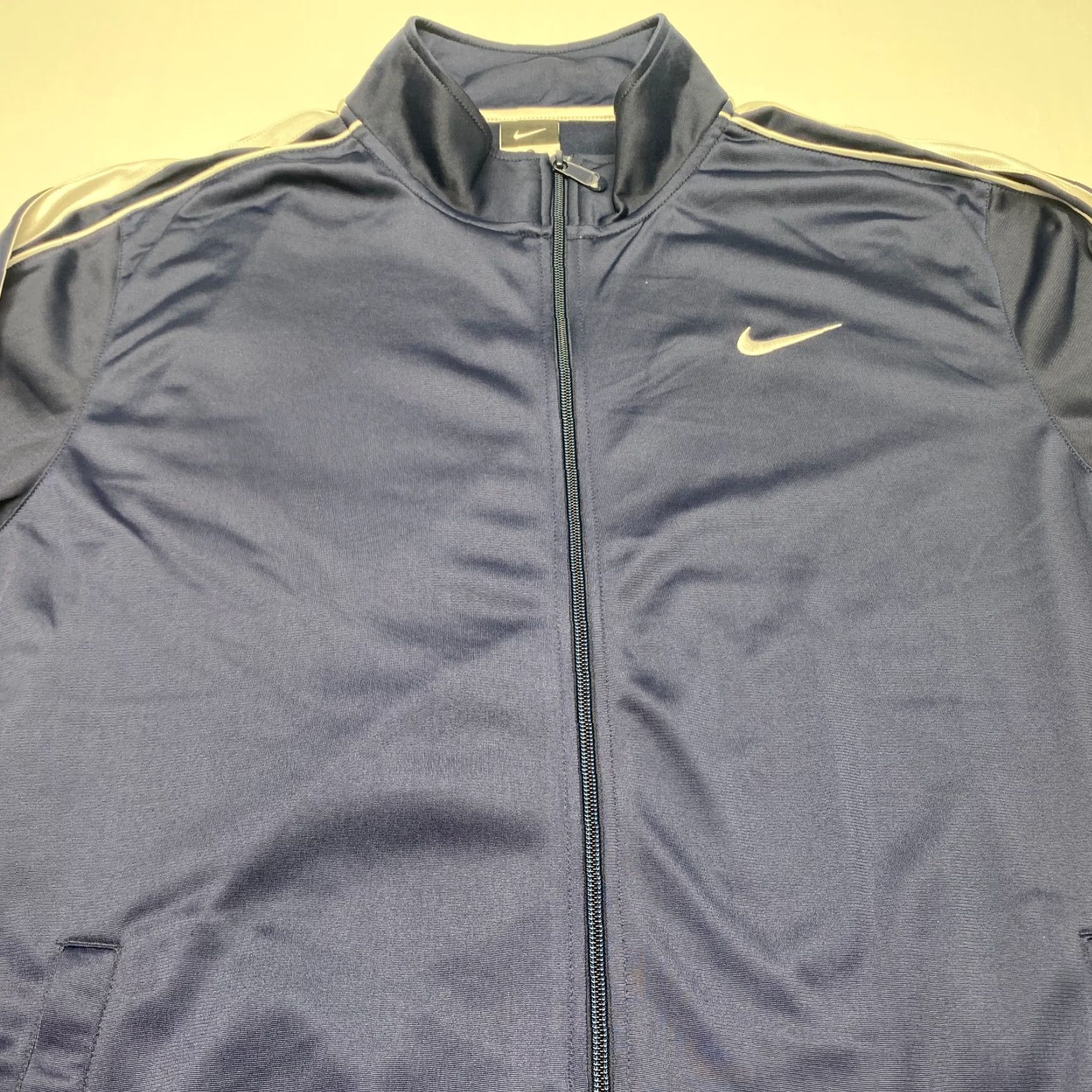 Nike Nike Basketball Jacket: Track Warm-Up Mens Large Navy White - 639851-451 - Blended Polyester Zip Full-Length Size US L / EU 52-54 / 3 - 5 Thumbnail