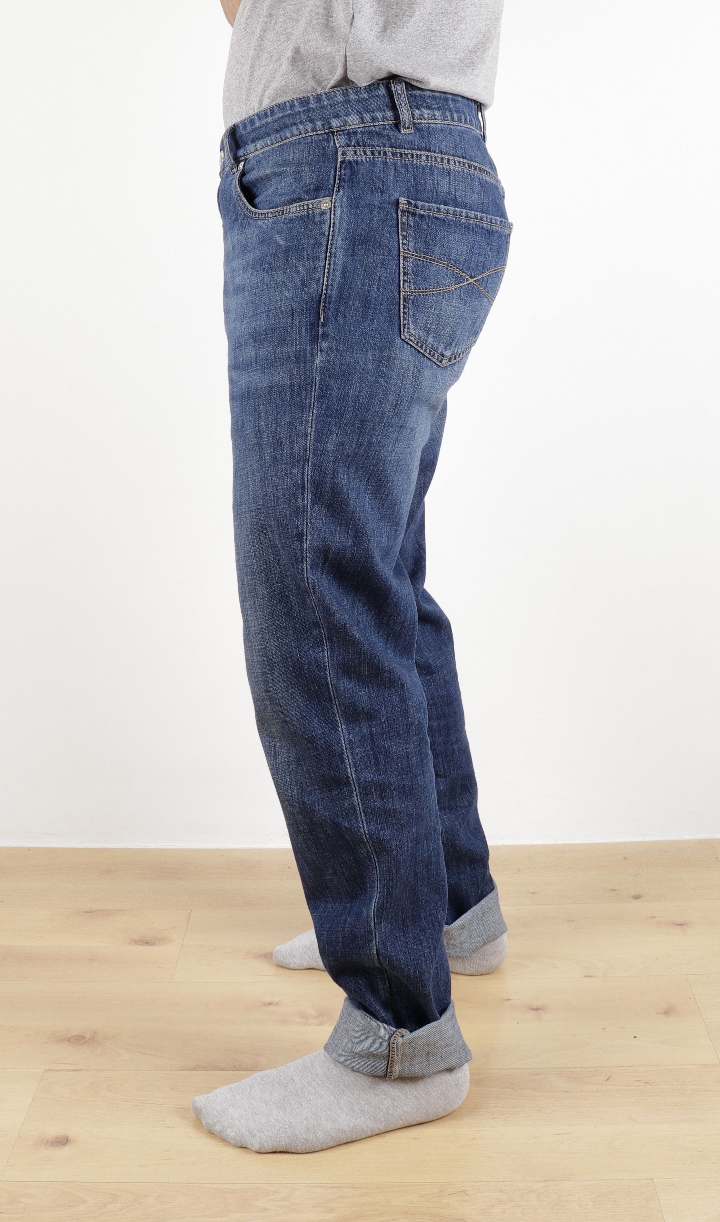 Brunello Cucinelli BRUNELLO CUCINELLI Size IT48 Navy Blue Denim Cotton Jeans Size US 32 / EU 48 - 10 Thumbnail