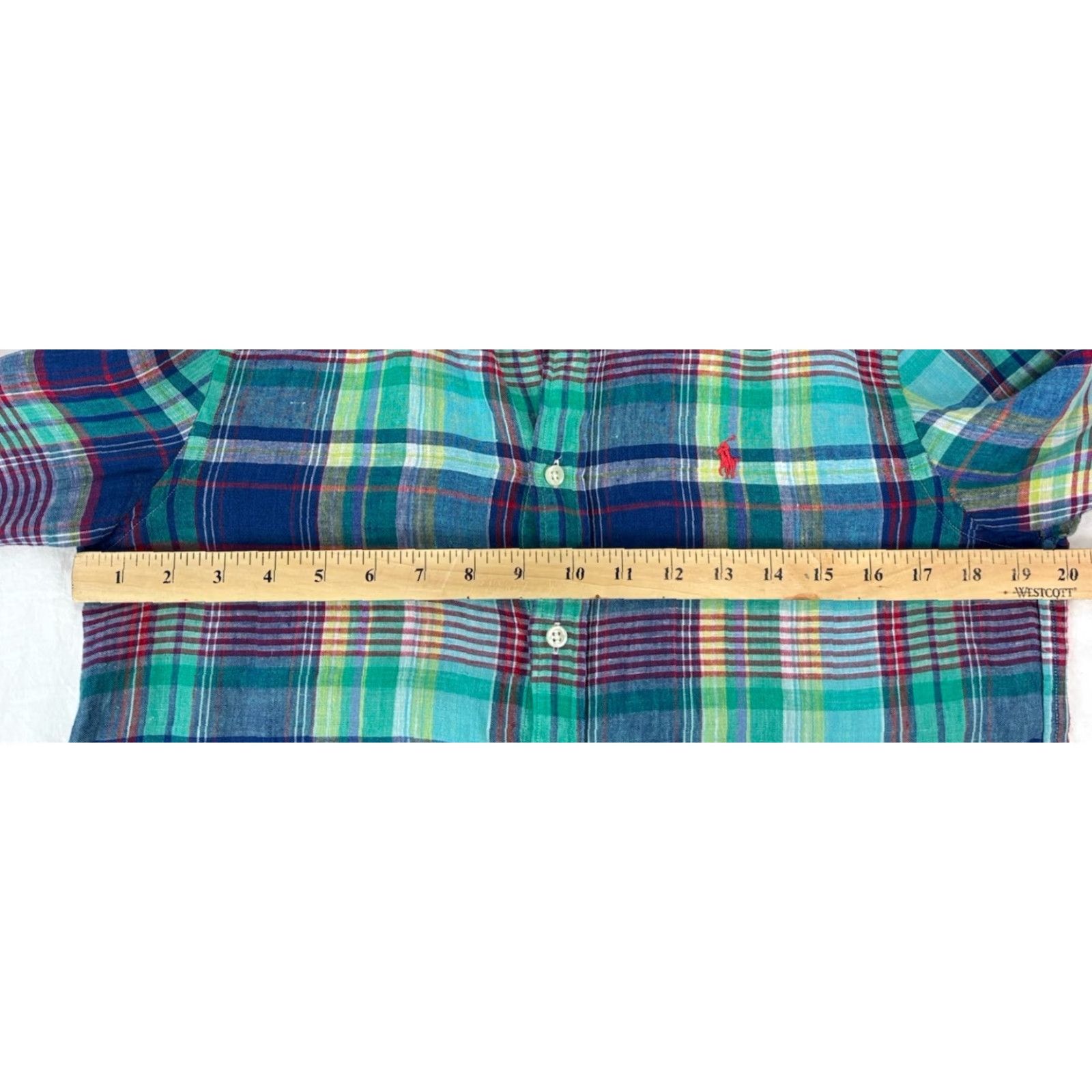 Ralph Lauren Ralph Lauren Linen Button-Up Shirt Mens Small Plaid Beach Vacation Casual Woven Collared Size US S / EU 44-46 / 1 - 7 Thumbnail