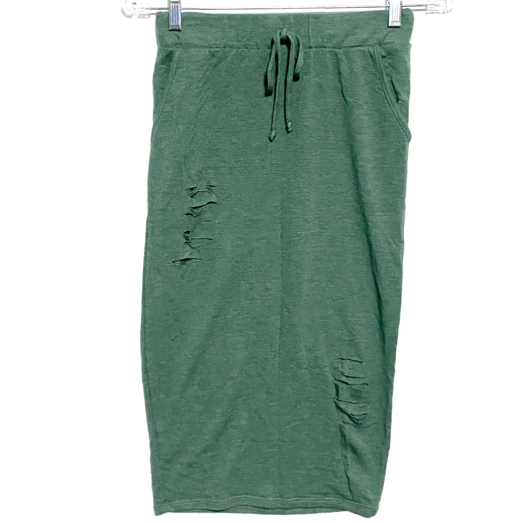 Fashion Nova Fashion Nova Skirt XS Women's Long Maxi Drawstring Pockets Green Boho Grunge Casual 90s Beach Festival Punk Size 26" / US 2 / IT 38 - 2 Thumbnail