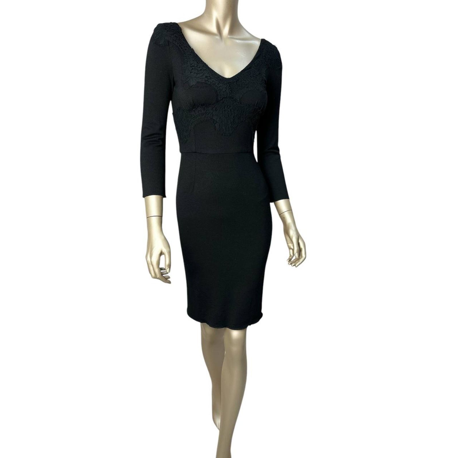 Dolce & Gabbana Dolce & Gabbana Black Fitted Lace Dress Sz.40 Size S / US 4 / IT 40 - 1 Thumbnail