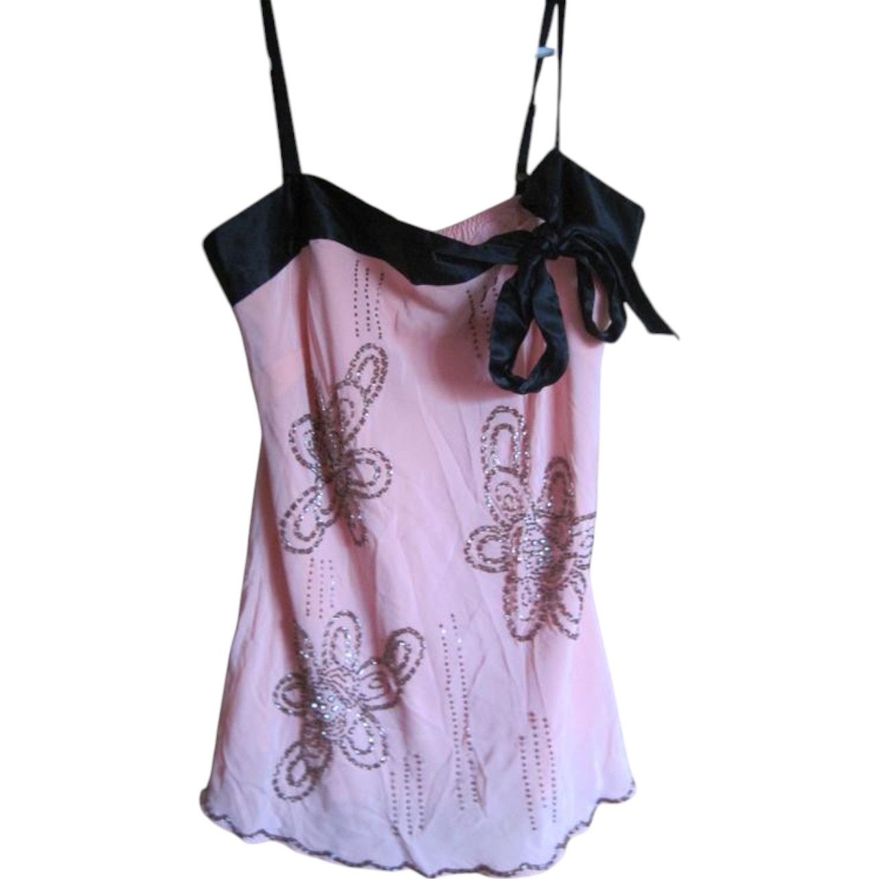 SikSilk Archival Pink Silk camisole beaded sz S brand Oasis Size S / US 4 / IT 40 - 1 Thumbnail