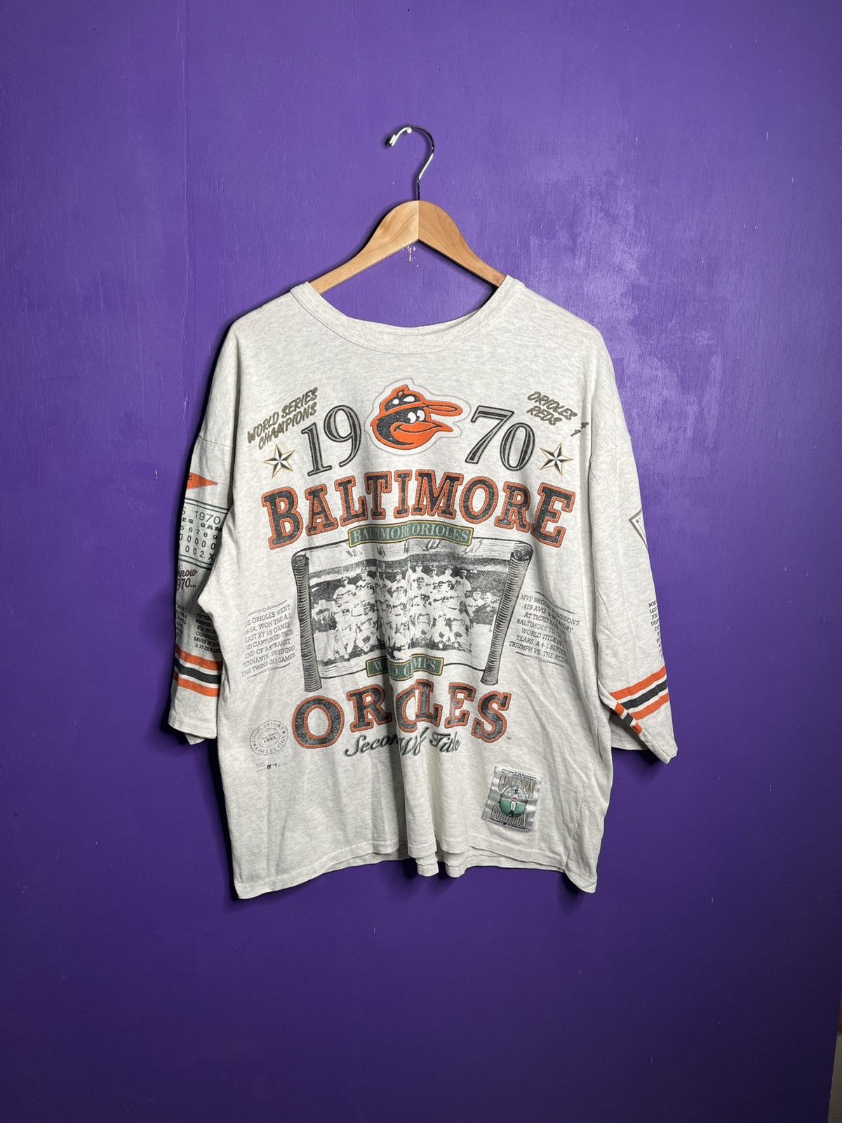 MLB × Vintage Vintage 90s Long gone Baltimore orioles 3/4 sleeve t-shirt Size US XL / EU 56 / 4 - 1 Thumbnail