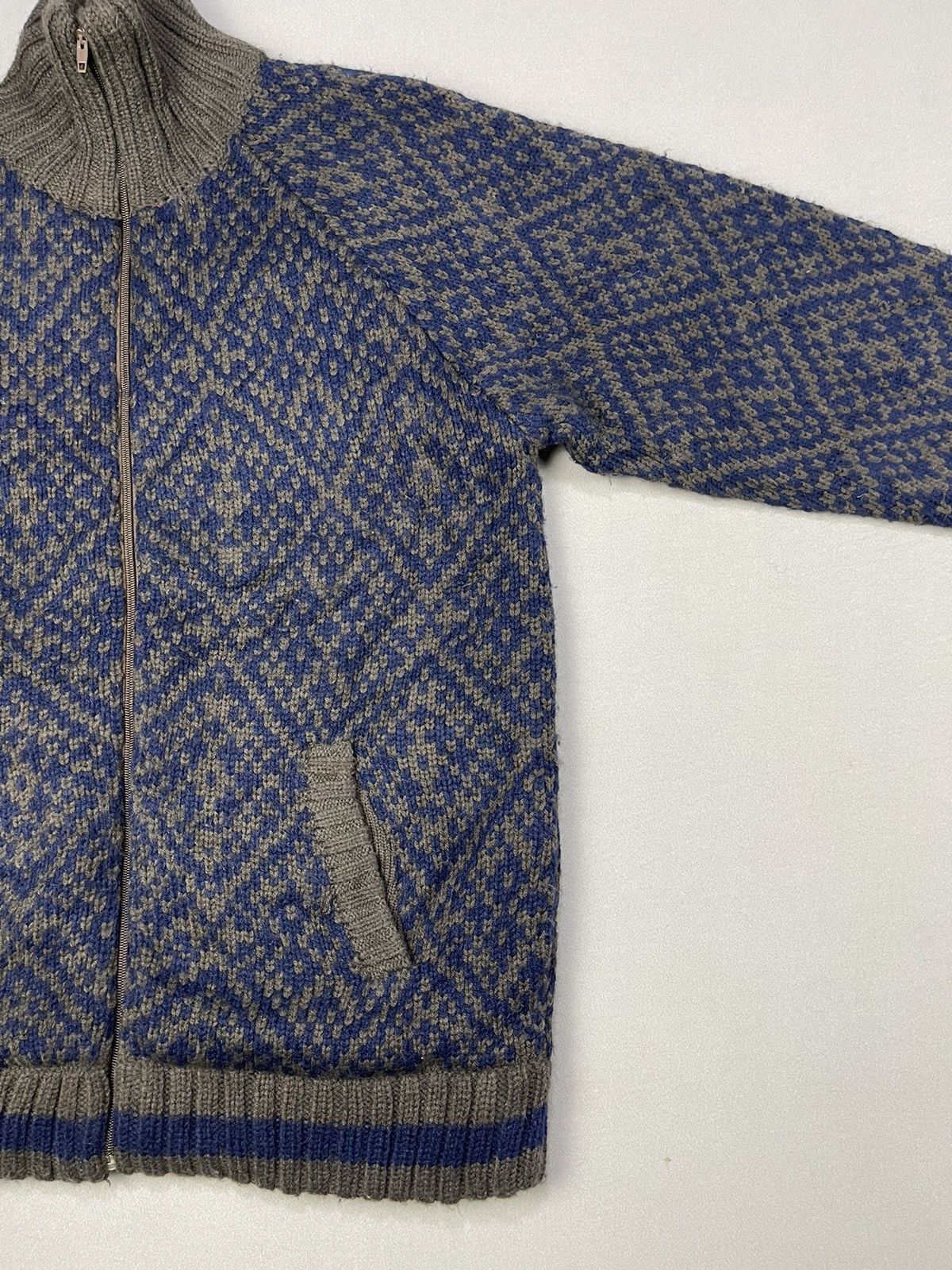 Japanese Brand WILLPIPS KNIT NAVAJO TURTLE NECK ZIPPER JACKET Size US L / EU 52-54 / 3 - 6 Thumbnail