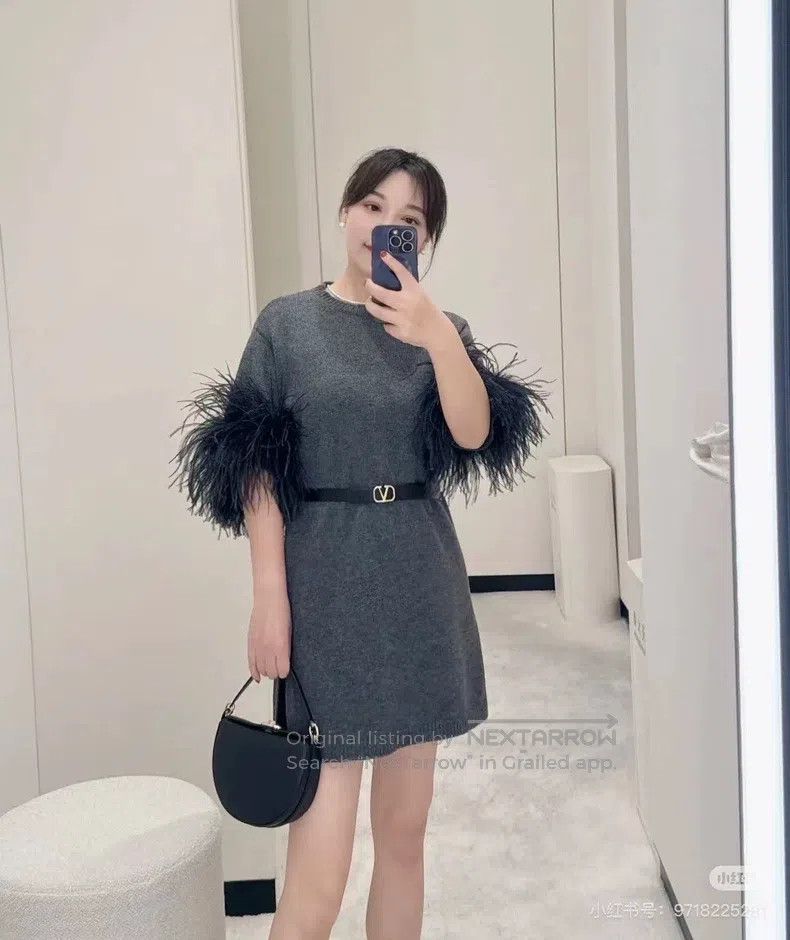 Valentino Valentino Ostrich wool sweater knitted skirt Size S / US 4 / IT 40 - 9 Thumbnail