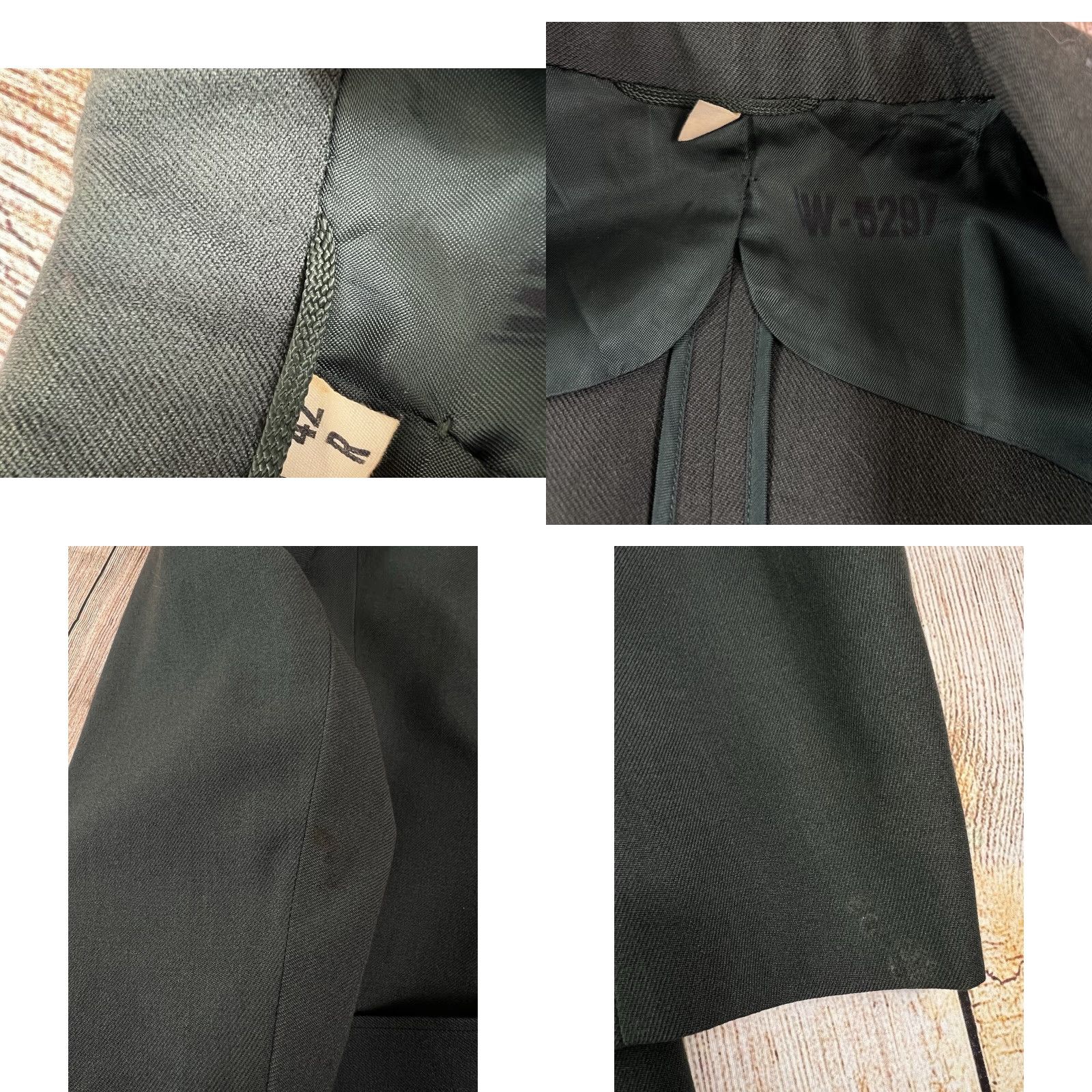 Vintage VINTAGE Military Blazer Army Green Wool 42 Regular Men Jacket Used Stains on Sleeves Size 42R - 8 Thumbnail