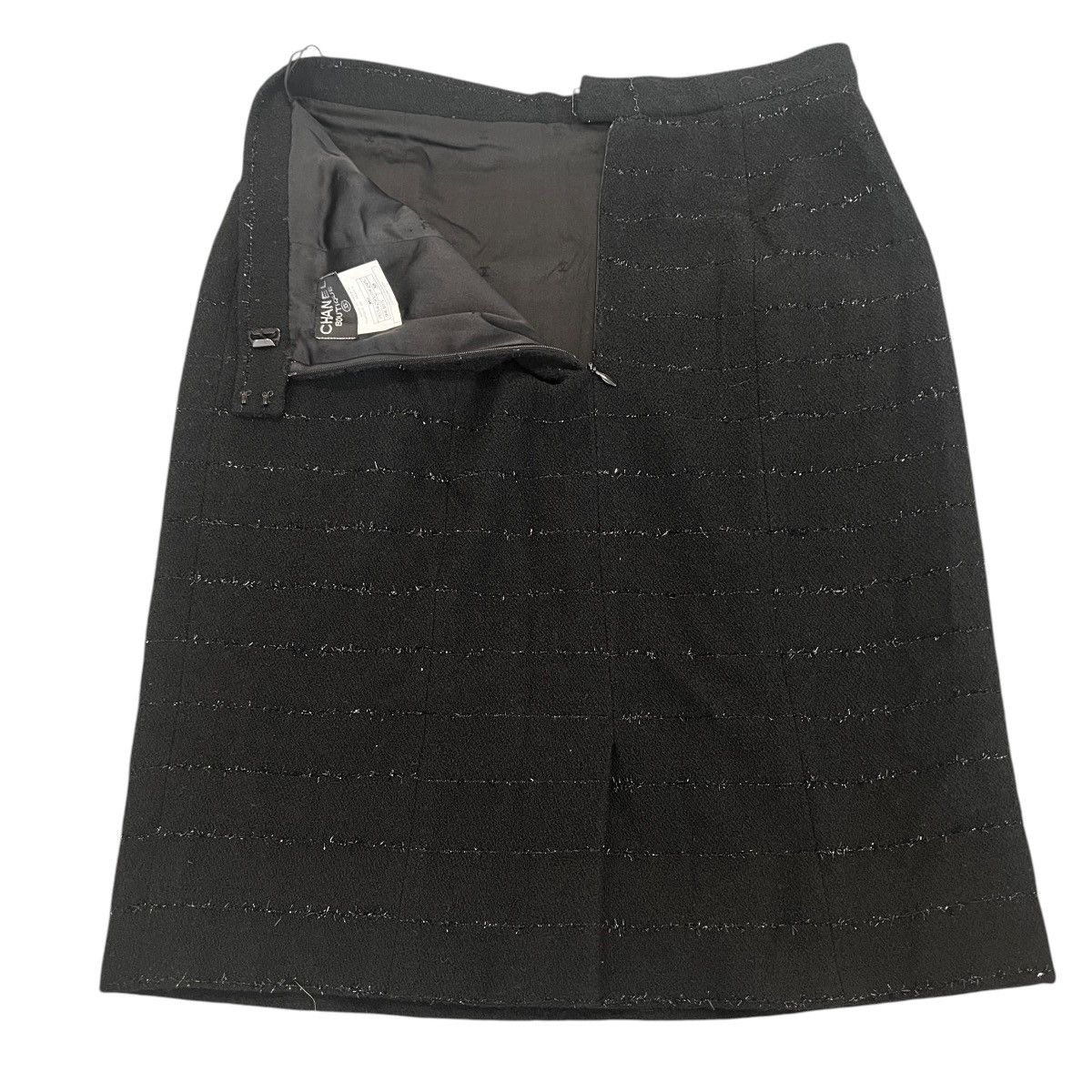 Chanel CHANEL 1995AW BOUTIQUE Black Sequined Tweed Jacket Skirt Set Size S / US 4 / IT 40 - 14 Thumbnail