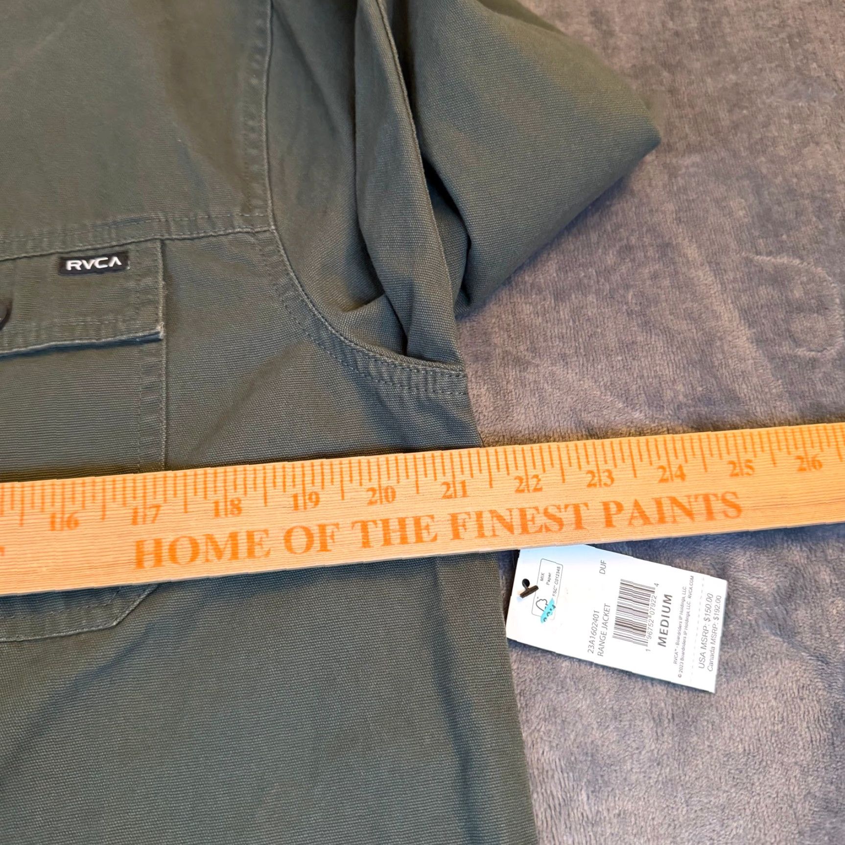 RVCA RVCA Range Jacket Olive Green Sherpa Collar Quilted Lined Canvas Mens Medium NEW Size US M / EU 48-50 / 2 - 7 Thumbnail