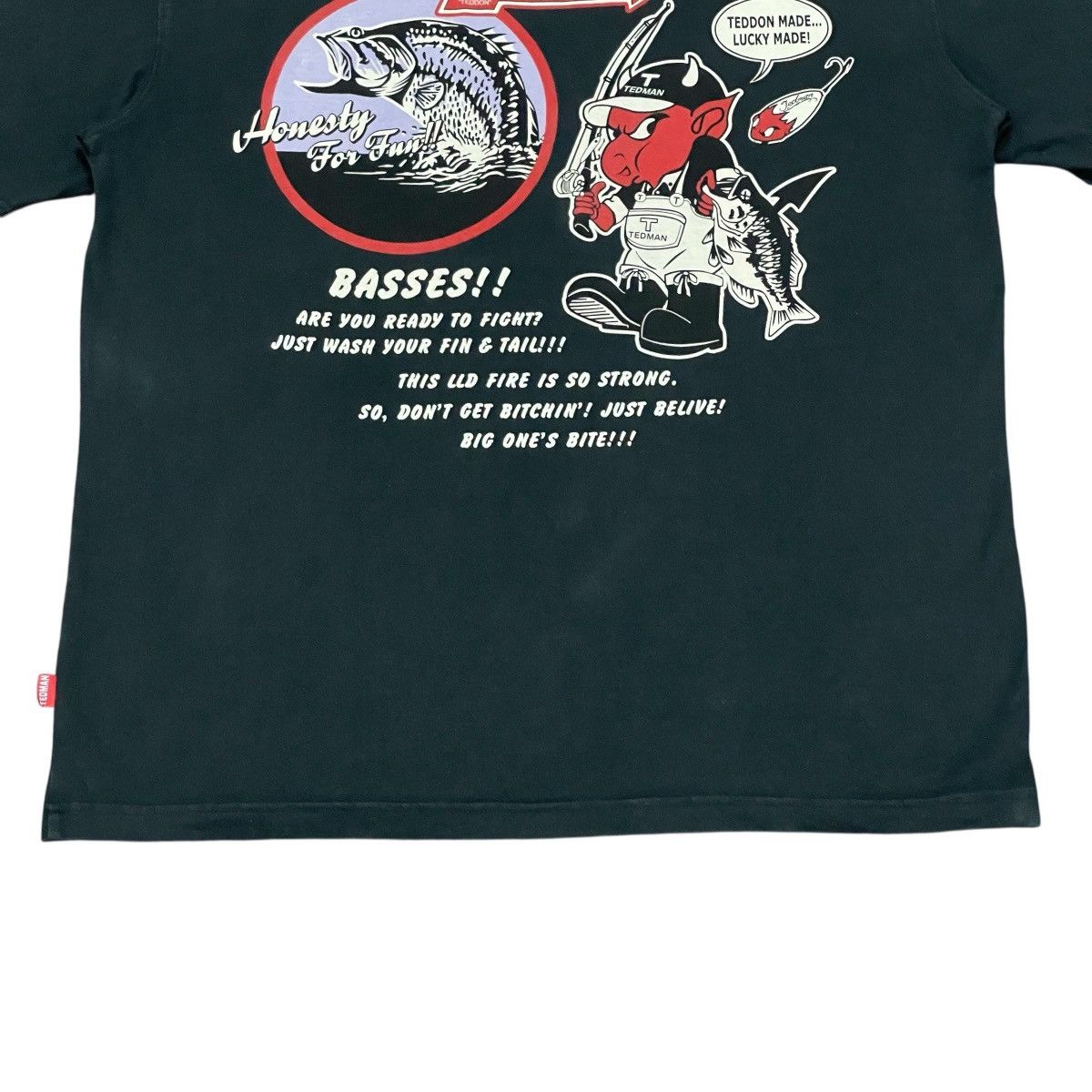 Tedman Vintage Ted Company Red Devil Bass Fishing Graphic T-Shirt Size US S / EU 44-46 / 1 - 8 Thumbnail