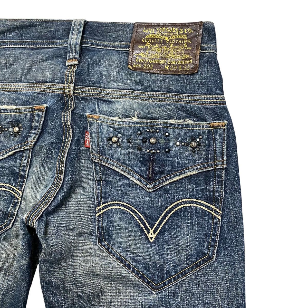 Levi's Y2K Levis 502 Gemstone Distressed Jeans Size US 29 - 11 Thumbnail