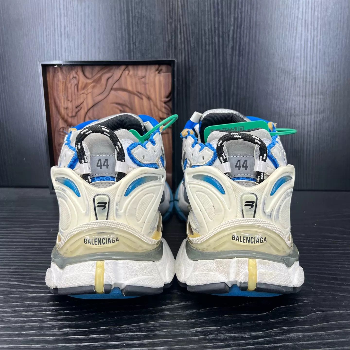 Balenciaga Balenciaga Runner Distressed White/Blue 44 Worn 2x Size US 11 / EU 44 - 5 Thumbnail