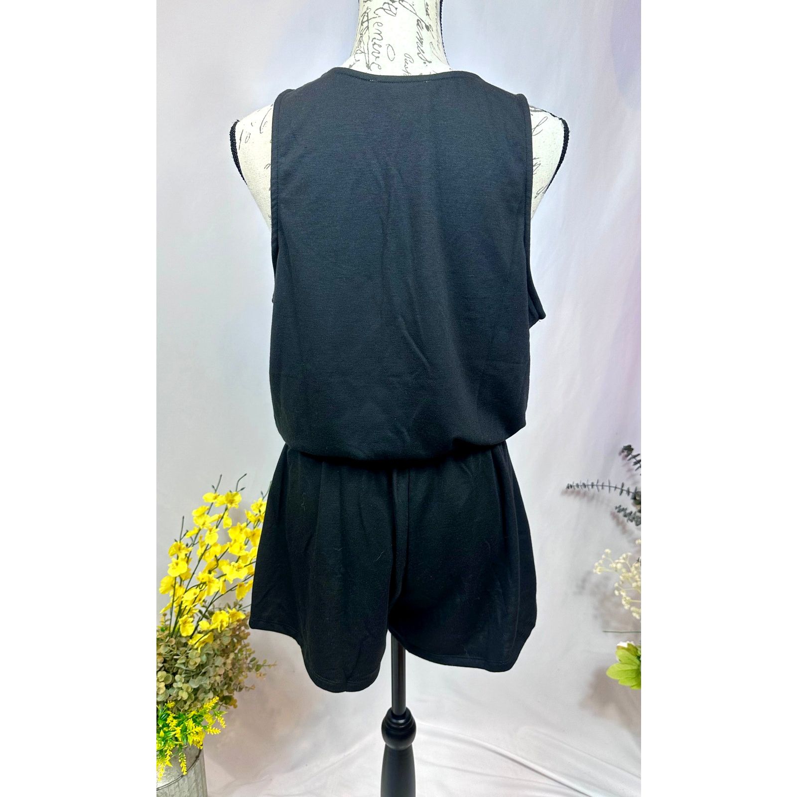 Other LBLC the Label Lauren Romper Drawstring Waist Pockts Black L Size 30" / US 8 / IT 44 - 15 Thumbnail