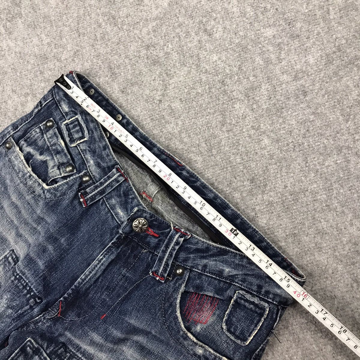 Japanese Brand × Le Grande Bleu (L.G.B.) FLARE PATCHWORK TRIM JAPAN BRAND BOOT CUT DENIM PANTS 141 Size US 30 / EU 46 - 18 Thumbnail