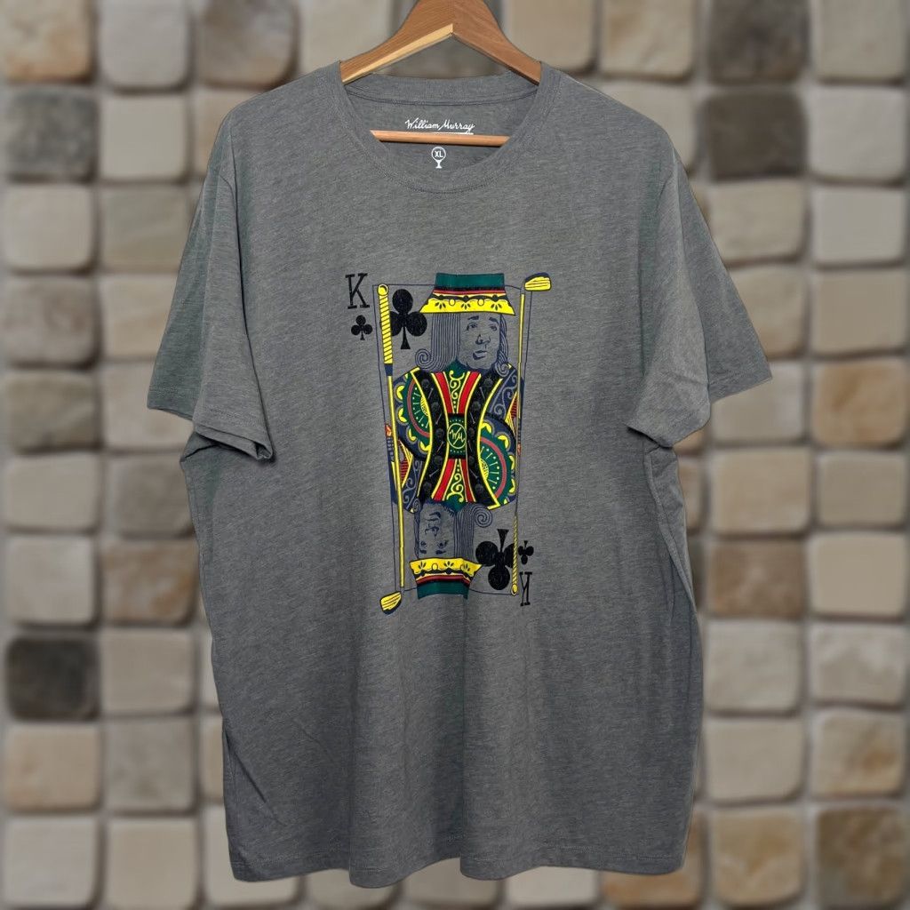Vintage William Murray King of Clubs Golf T-Shirt Mens XL Gray 50% Cotton 50% Polyester Short Sleeve Crew Neck Vintage Style Tee Size US XL / EU 56 / 4 - 1 Thumbnail