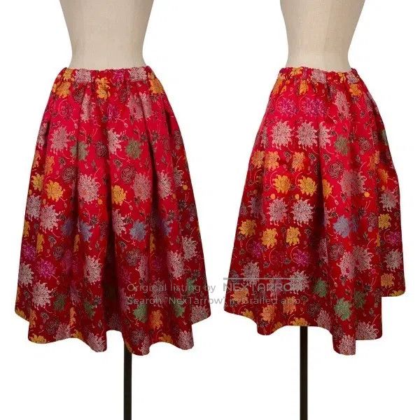 Comme des Garcons Comme Des Garcons size S Red vintage floral design skirt Size 23" - 1 Thumbnail