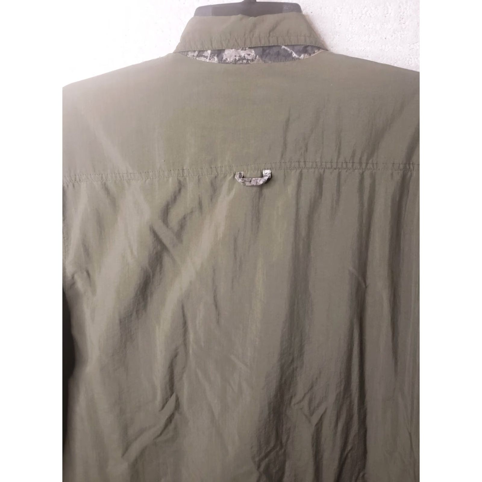 Vintage Mossy Oak Shirt Mens XL Green w Camo Trim Button Up Long Sleeve Nylon Size US XL / EU 56 / 4 - 7 Thumbnail