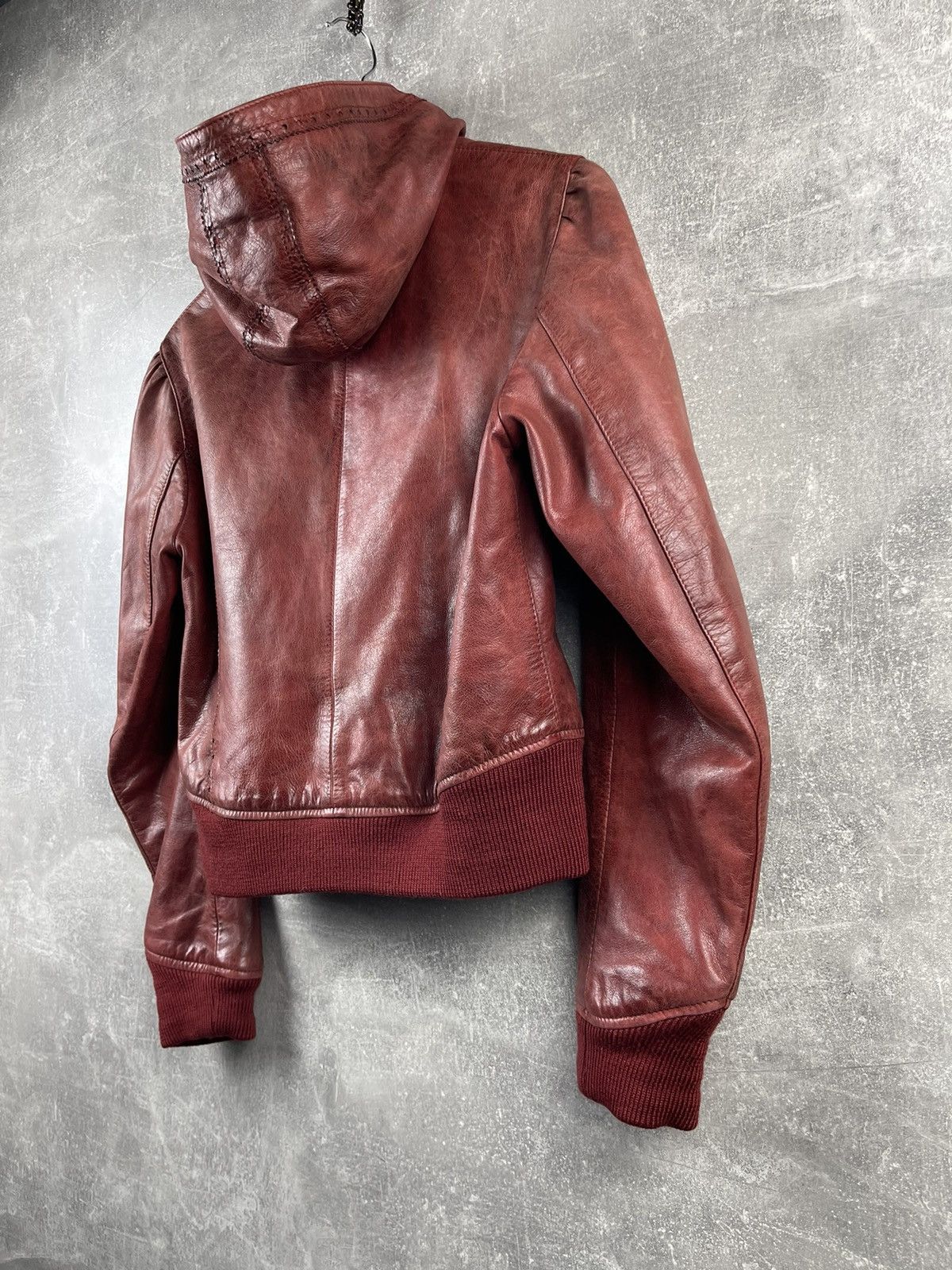 Belstaff Belstaff Gold Label Ladies Biker Hooded Red Leather Jacket Size M / US 6-8 / IT 42-44 - 6 Thumbnail