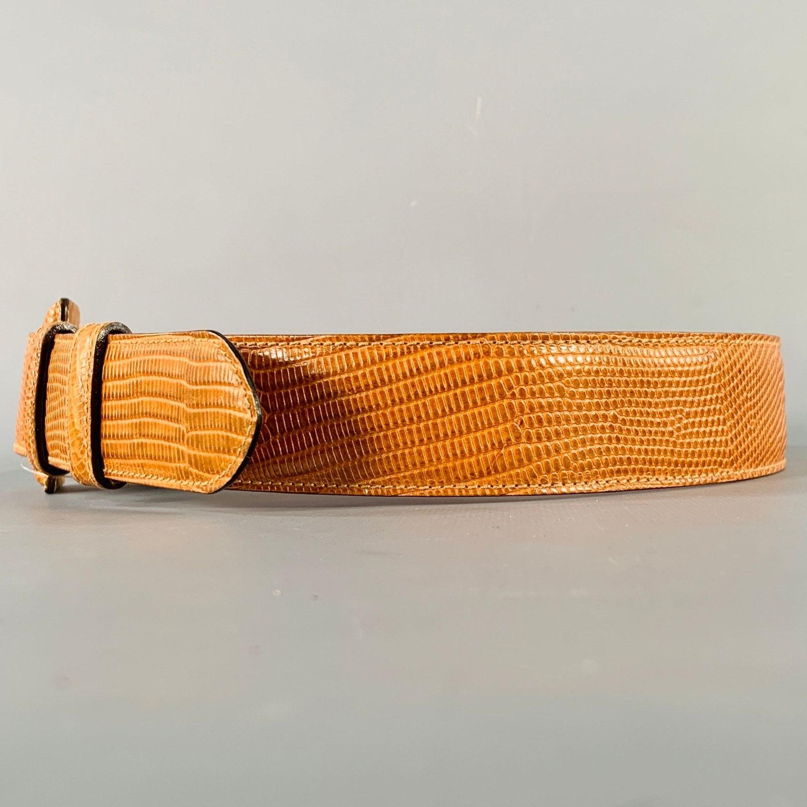 Other IL RICCIO Brown Snake Embossed Leather Belt Size ONE SIZE - 4 Thumbnail