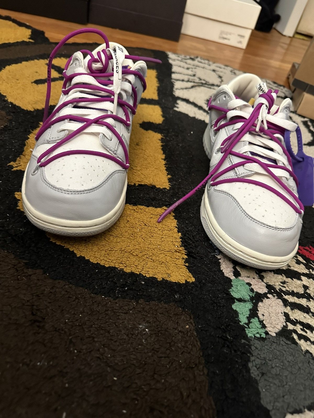 Nike × Off-White Off-White x Dunk Low ‘lot 28 of 50’ Size US 10.5 / EU 43-44 - 3 Thumbnail