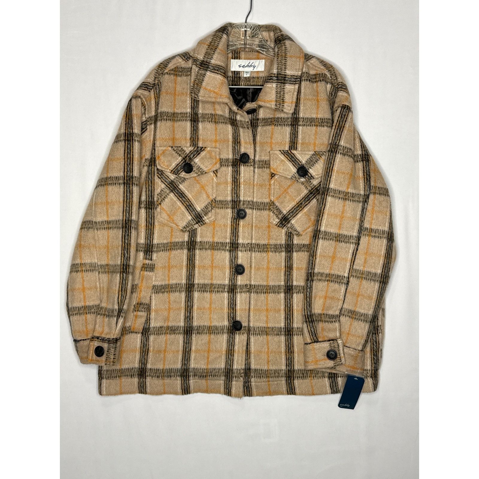 Other NWT Sebby Women's Oversized Plaid Fall Shirt Coat large Size L / US 10 / IT 46 - 1 Thumbnail
