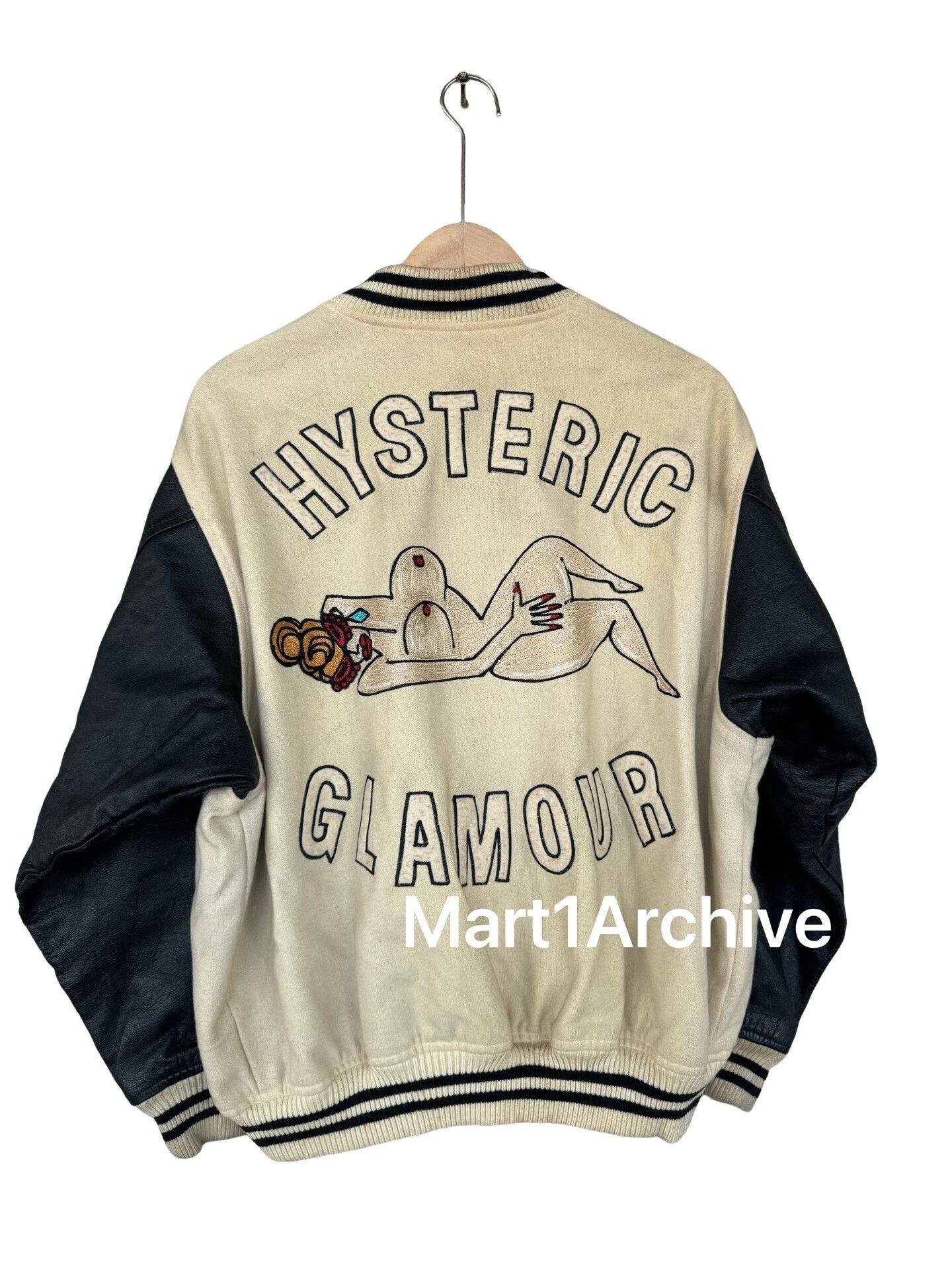 Hysteric Glamour Hysteric Glamour Nude Girl Varsity Jacket Size M Size US M / EU 48-50 / 2 - 1 Thumbnail