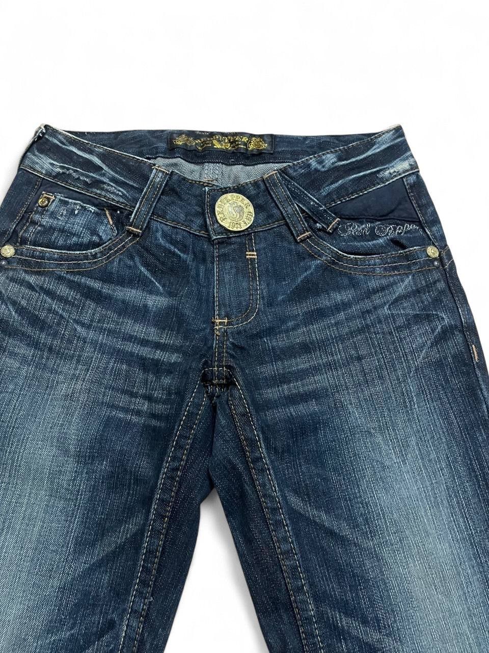 Tornado Mart Flare Jeans redpepper stud distressed low rise buckleback Size US 28 / EU 44 - 4 Thumbnail