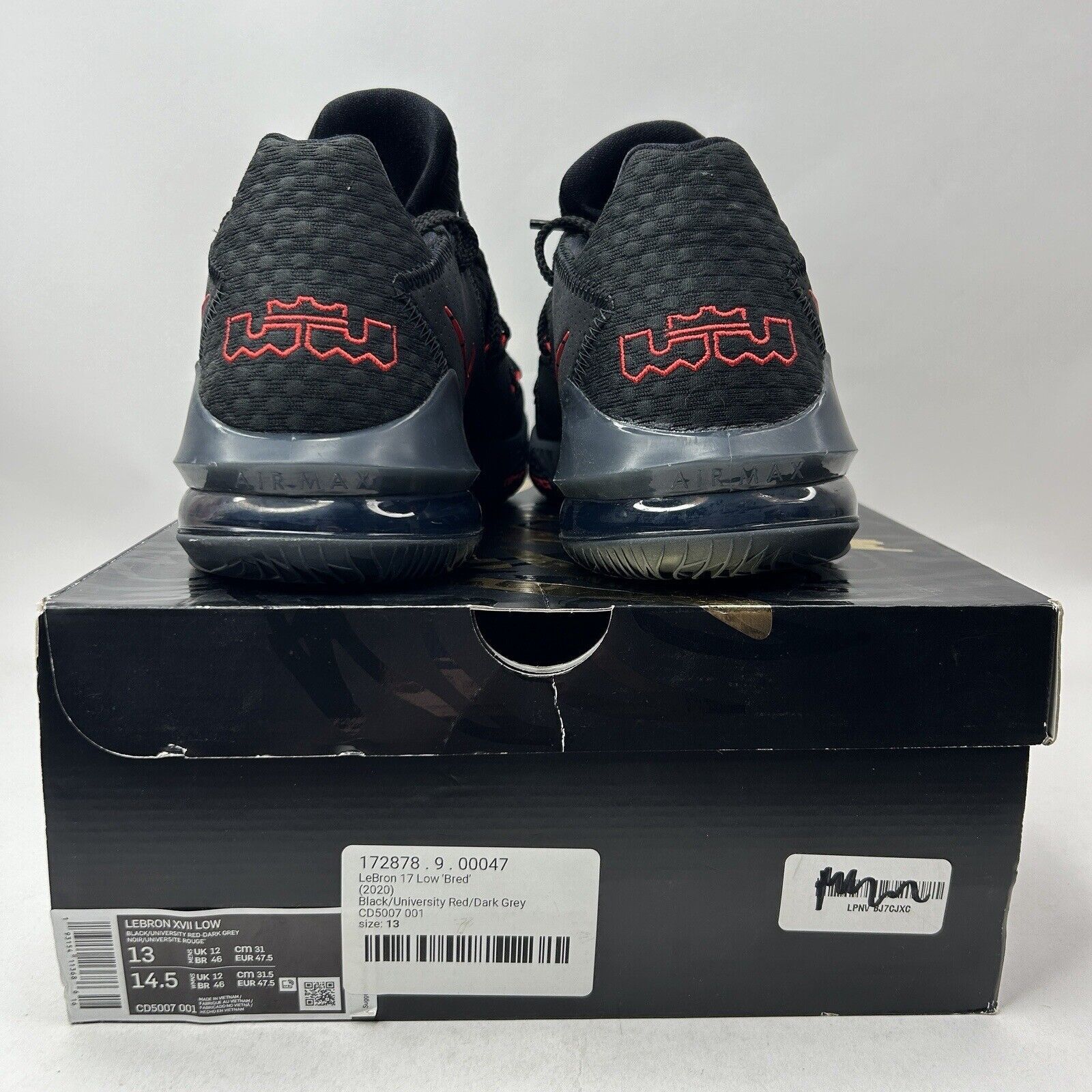 Nike Nike Lebron 17 XVII Low “Bred/Black Red” 2023 Size US 13 / EU 46 - 4 Thumbnail