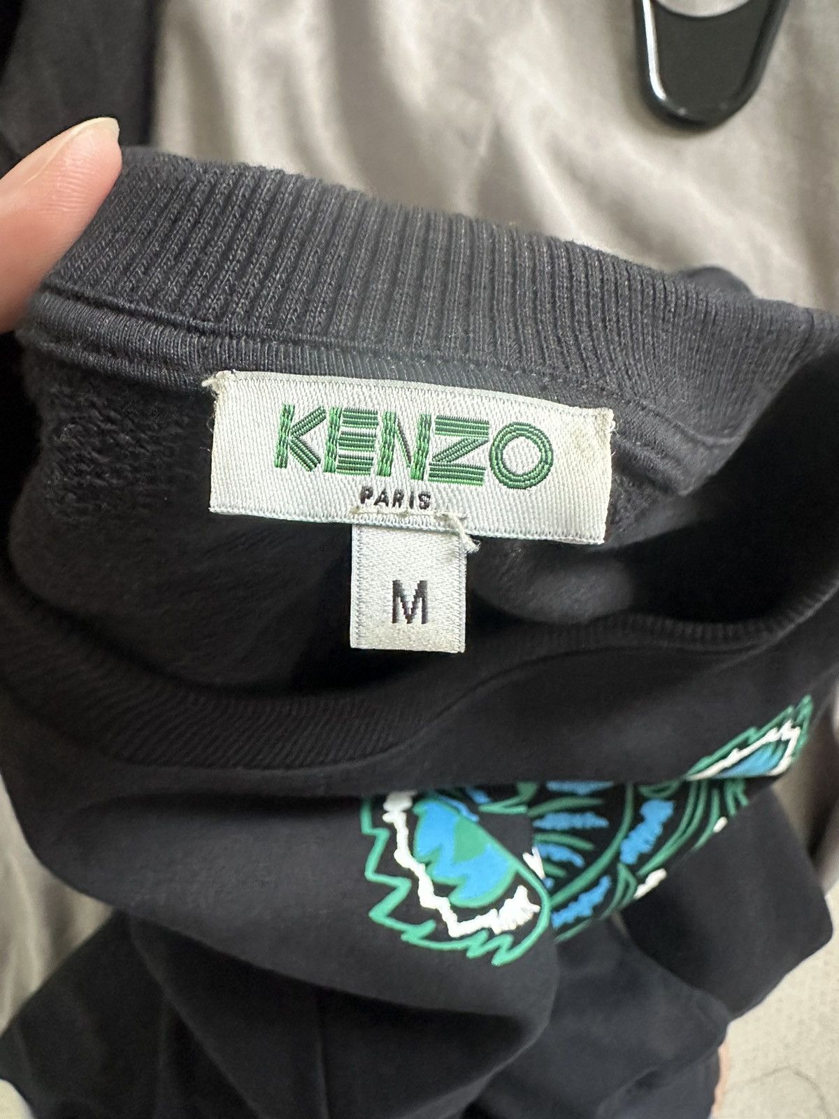 Kenzo Kenzo Black Tiger Logo Embroidered Sweatshirt Size US M / EU 48-50 / 2 - 4 Thumbnail