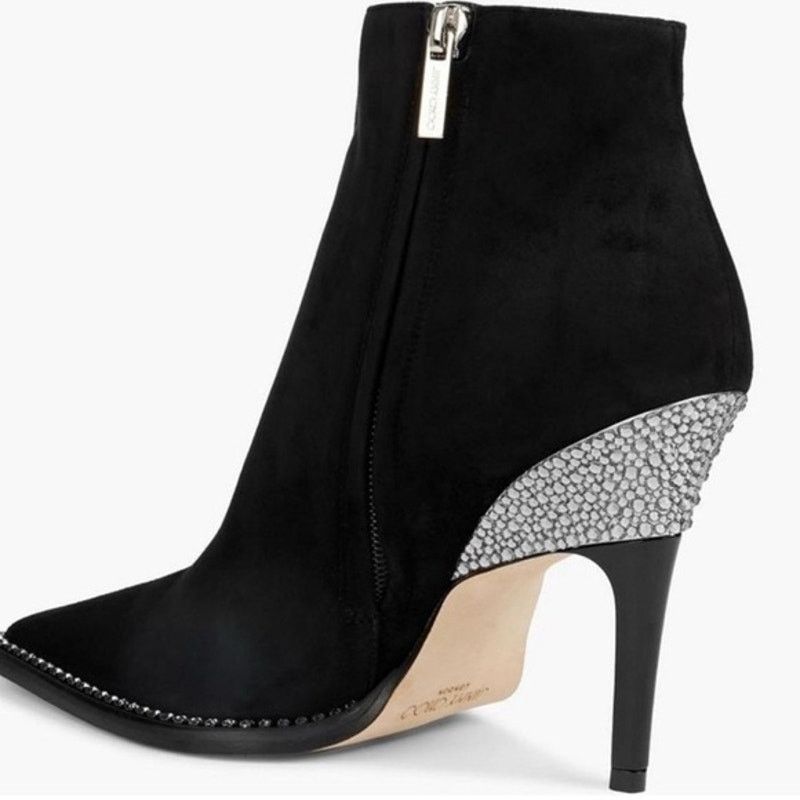 Jimmy Choo Jimmy Choo Brecken Black Suede Crystal Booties - Size 8.5 Size US 8.5 / IT 38.5 - 3 Thumbnail
