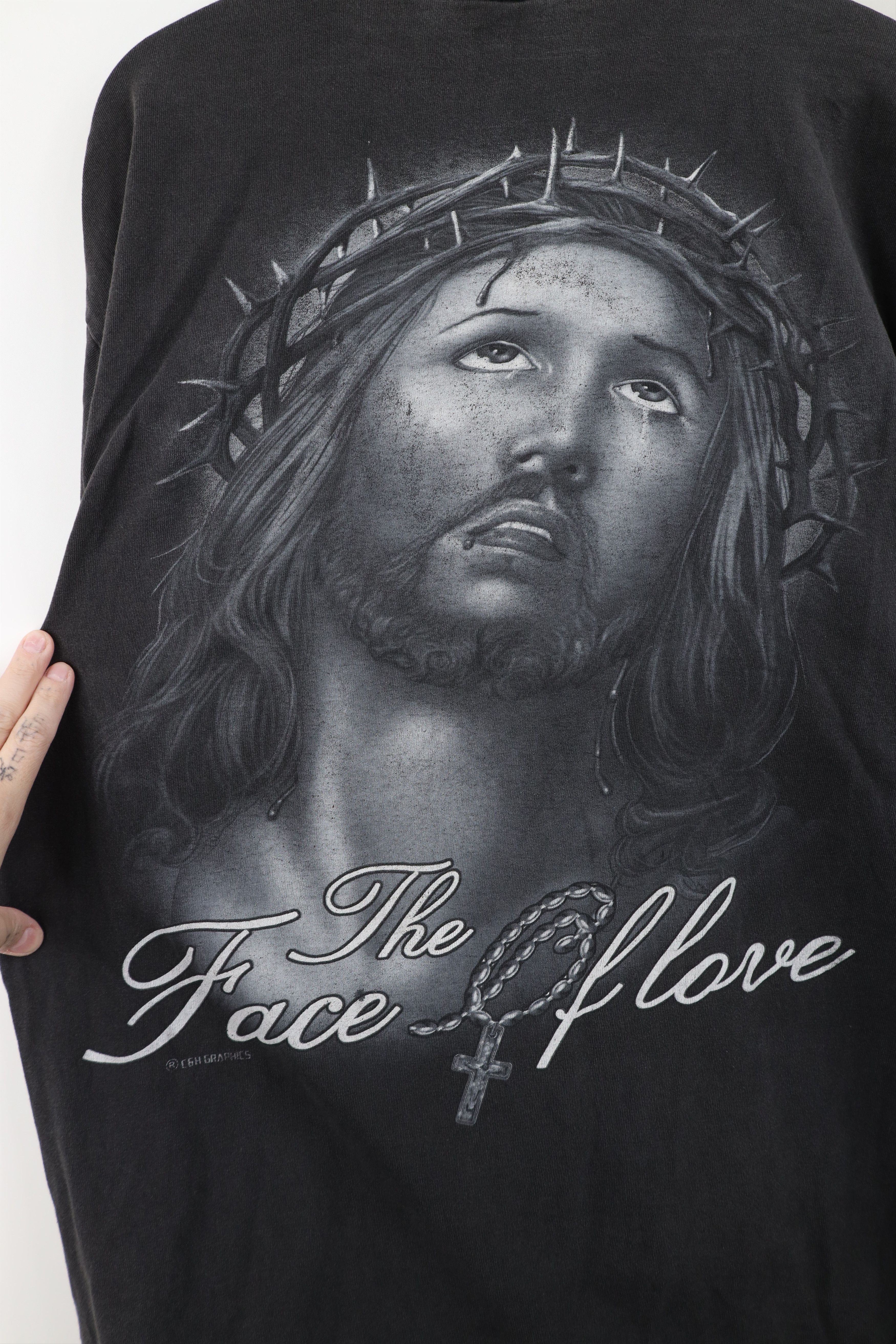 Vintage Vintage Y2K Streetwear Jesus The Face of Love T-Shirt Size US L / EU 52-54 / 3 - 11 Thumbnail