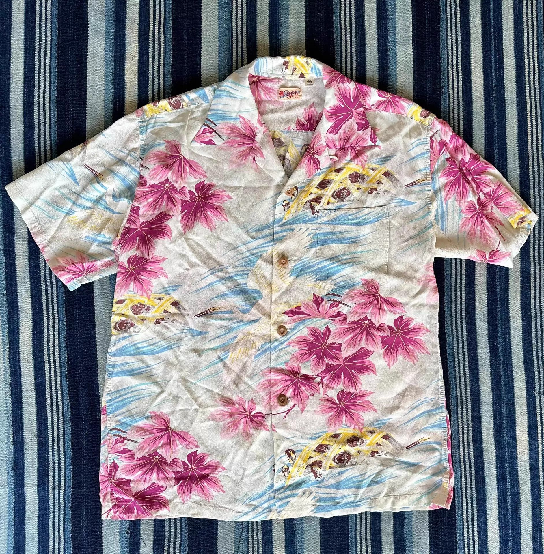 Sun Surf Multi Floral & Bird Print Short Sleeve Button-Up Size US M / EU 48-50 / 2 - 1 Thumbnail
