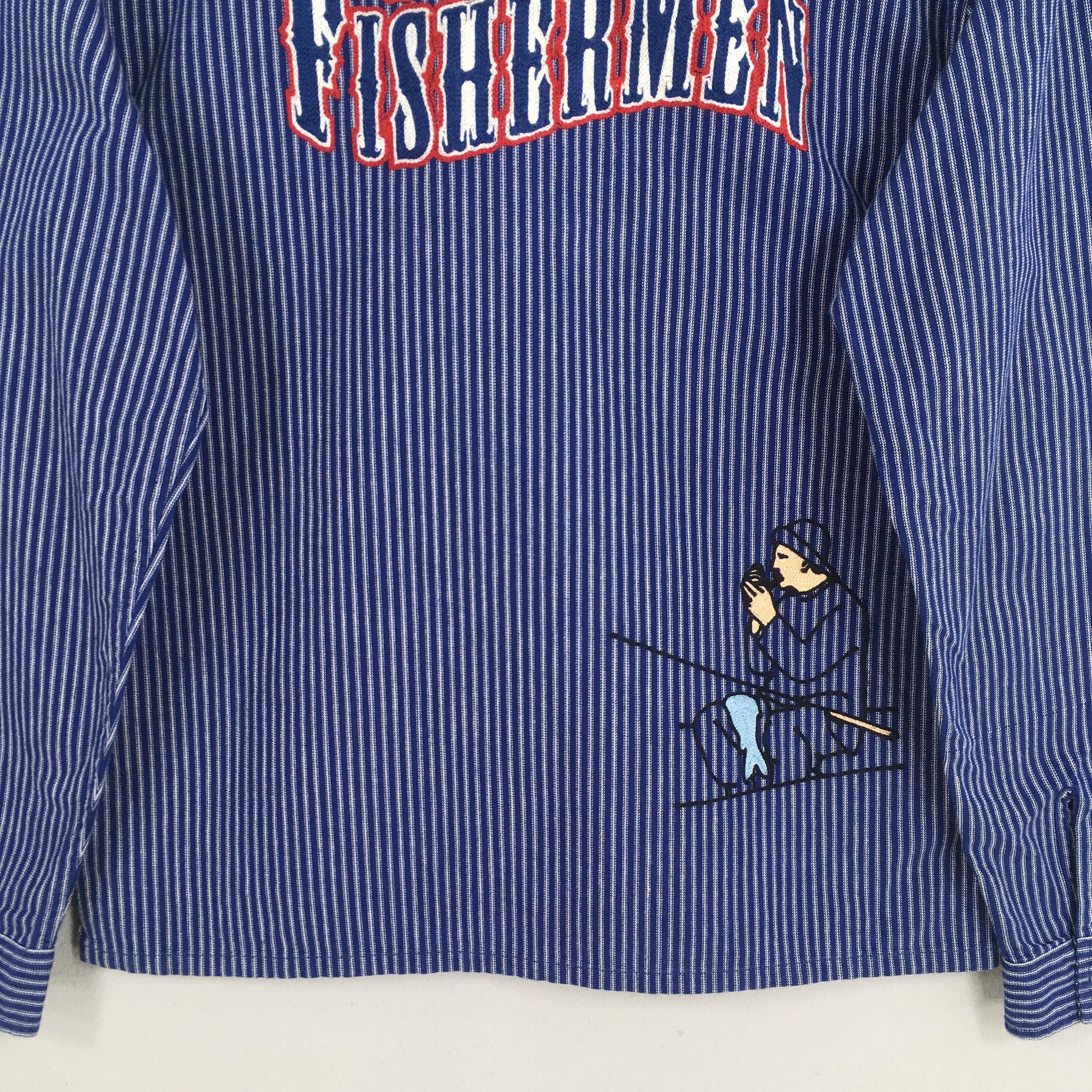 Japanese Brand × Pherrow's × Toyo Enterprises Vintage Pherrows Japan Stripes Half Zipper Shirt Large Size US L / EU 52-54 / 3 - 9 Thumbnail
