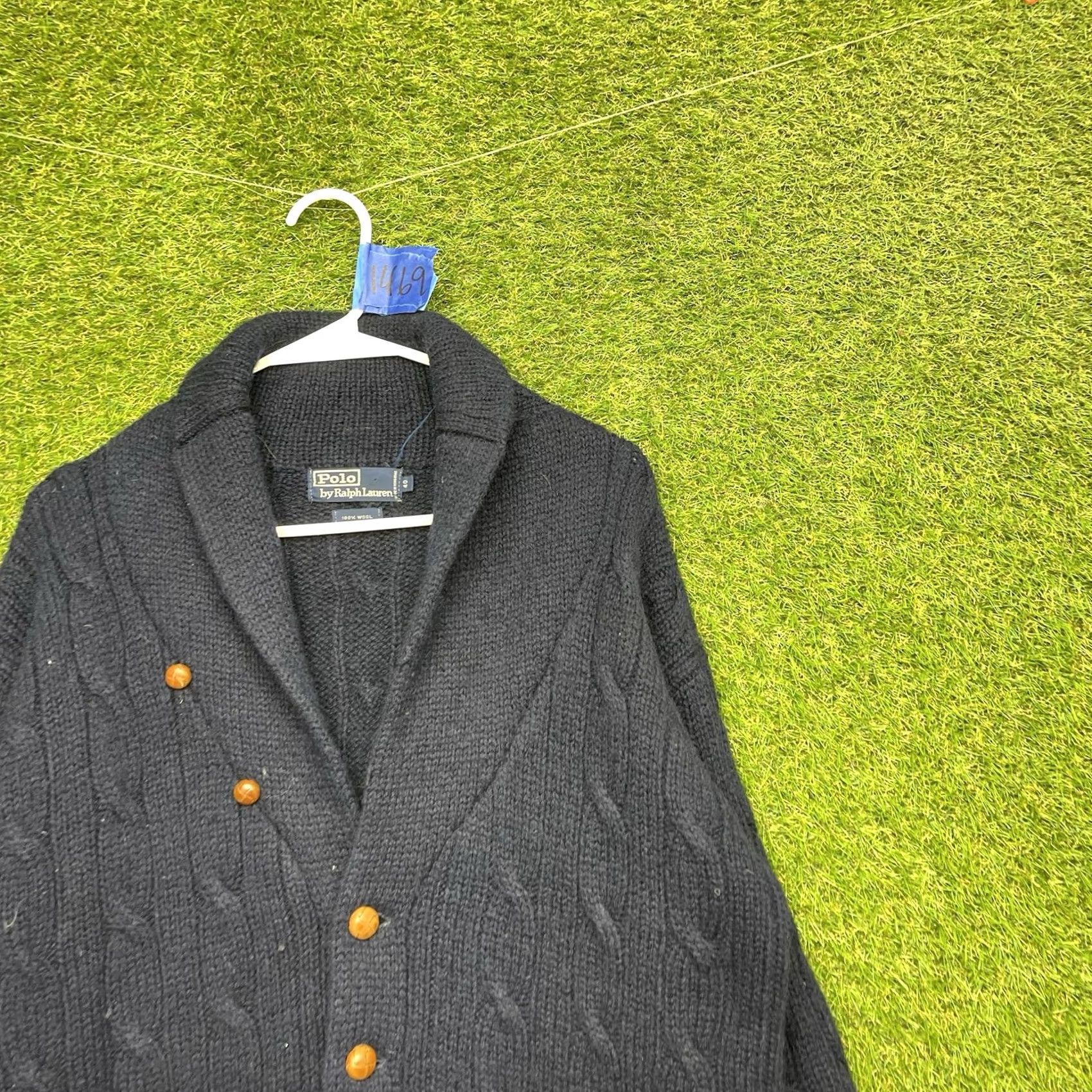 Polo Ralph Lauren VINTAGE Polo Ralph Lauren Cardigan Sweater Mens 40 Wool Cotton Shawl Collar Knit Button Blue Regular Pocketed - Size US L / EU 52-54 / 3 - 3 Thumbnail