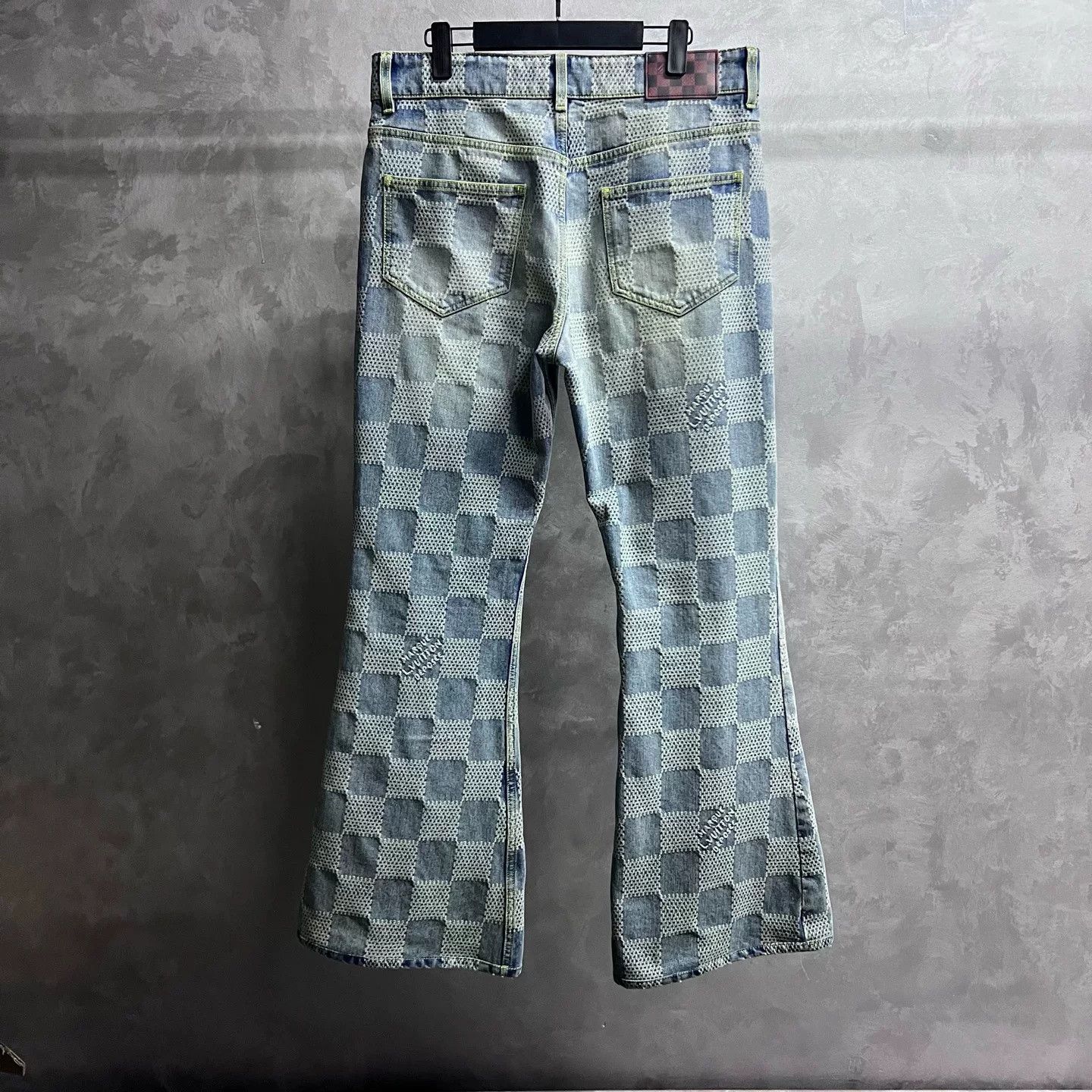 Louis Vuitton Louis Vuitton Blue Check Micro-Flare Jeans Size US 32 / EU 48 - 6 Thumbnail