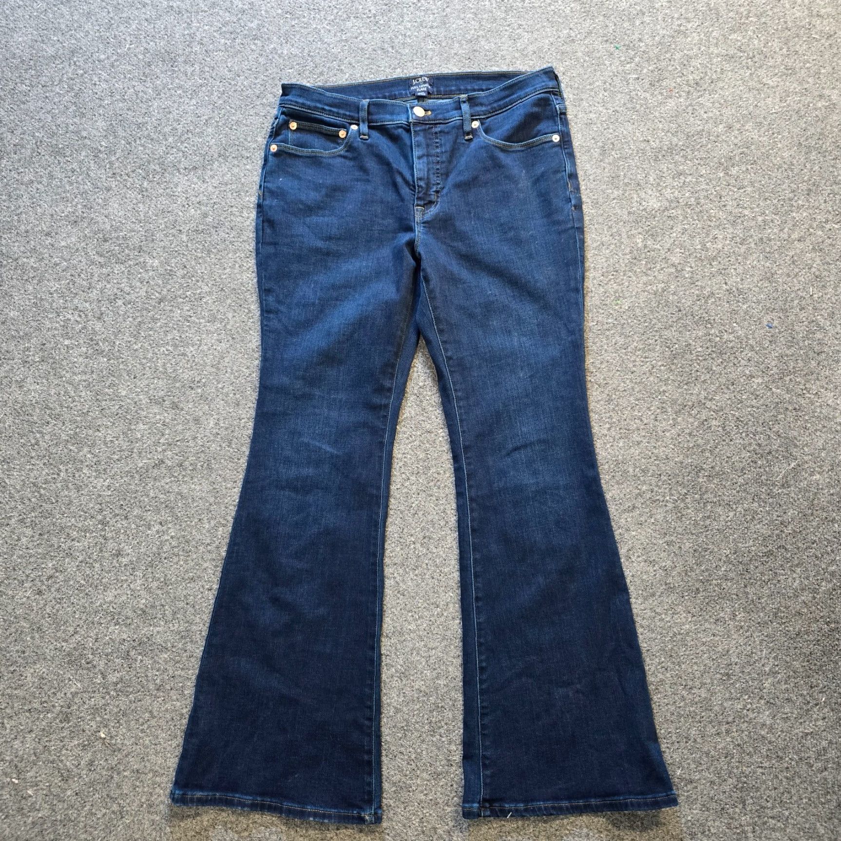 J.Crew J.CREW Jeans Womens 27 Petite Blue Full Length Flare Stretch Mid Rise Capsule Shirt? Size 27" / US 4 / IT 40 - 2 Thumbnail