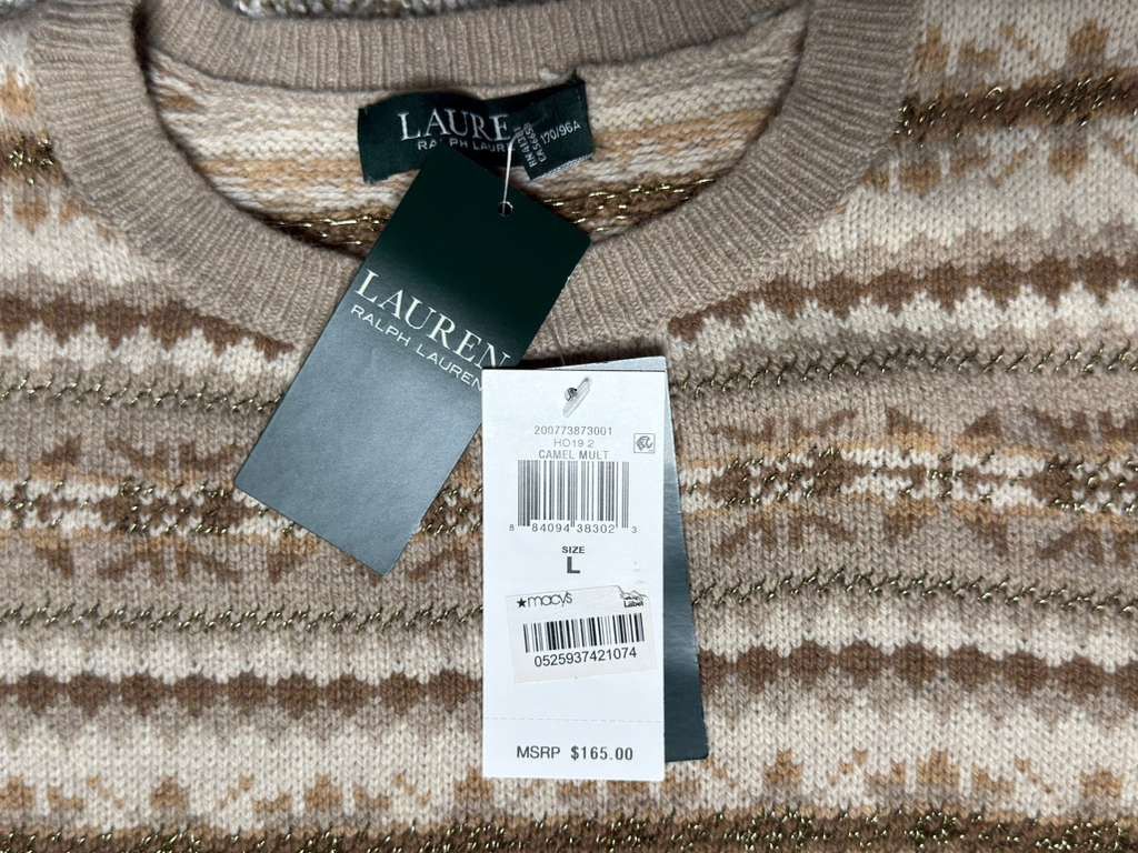 Lauren Ralph Lauren NWT Lauren Ralph Lauren Delyna Fair Isle Wool-Blend Sweater Size L / US 10 / IT 46 - 2 Thumbnail