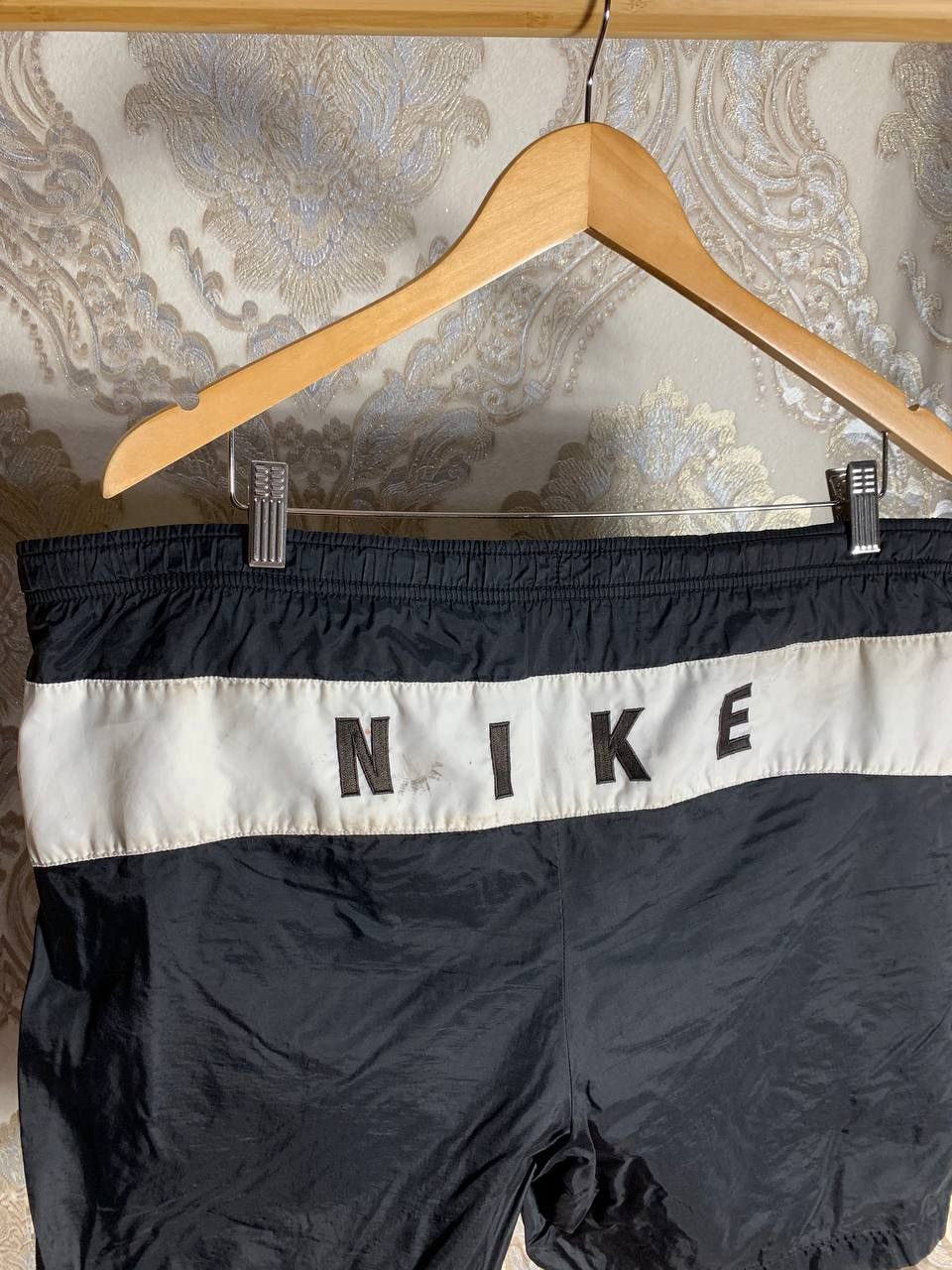 Nike × Vintage VERY RARE NIKE NYLON SHORTS BIG LOGO SWOOSH DRILL 90s Y2K Size US 36 / EU 52 - 2 Thumbnail
