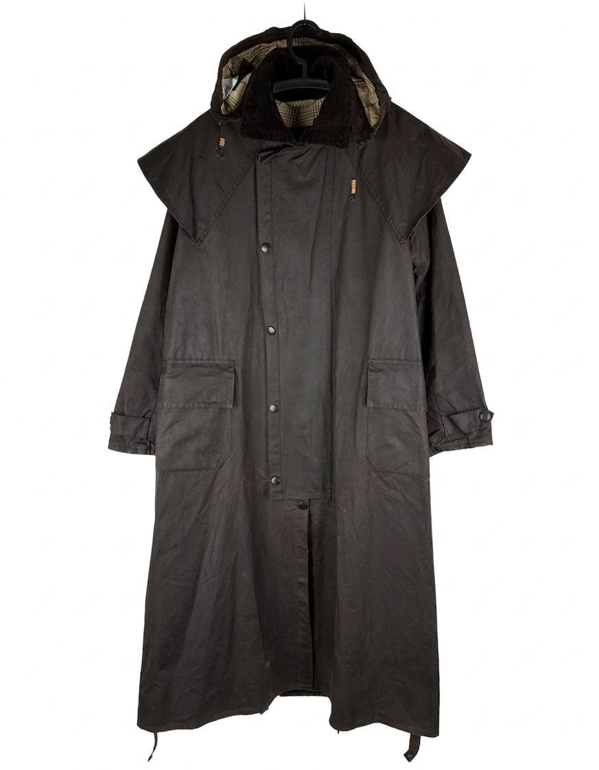 Barbour Barbour Stockman Waxed Cotton Hooded Long Coat Brown Size M Size US M / EU 48-50 / 2 - 1 Thumbnail