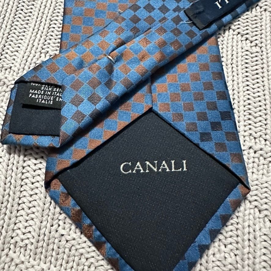 Canali Canali brown and blue ombre abstract striped silk tie Size ONE SIZE - 3 Thumbnail