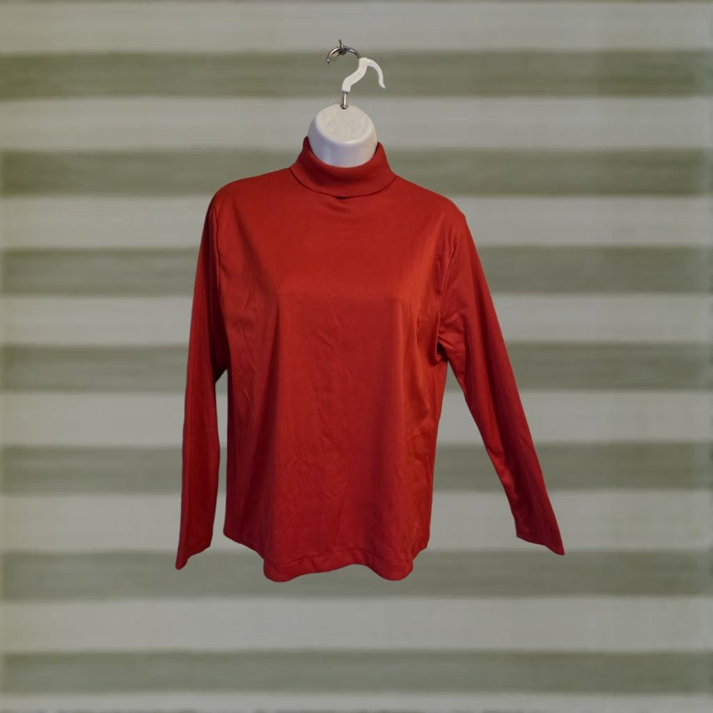 Vintage VINTAGE Montgomery Ward Red Turtleneck Shirt Womens L Long Sleeve Top 1970s Size L / US 10 / IT 46 - 1 Thumbnail