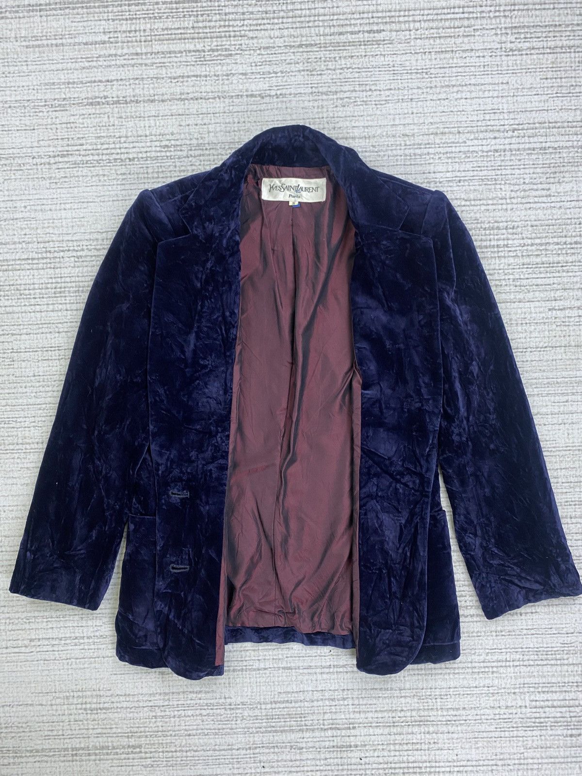 Yves Saint Laurent Vintage YVES SAINT LAURENT YSL Velvet 2 Button Blazer Size US S / EU 44-46 / 1 - 5 Thumbnail